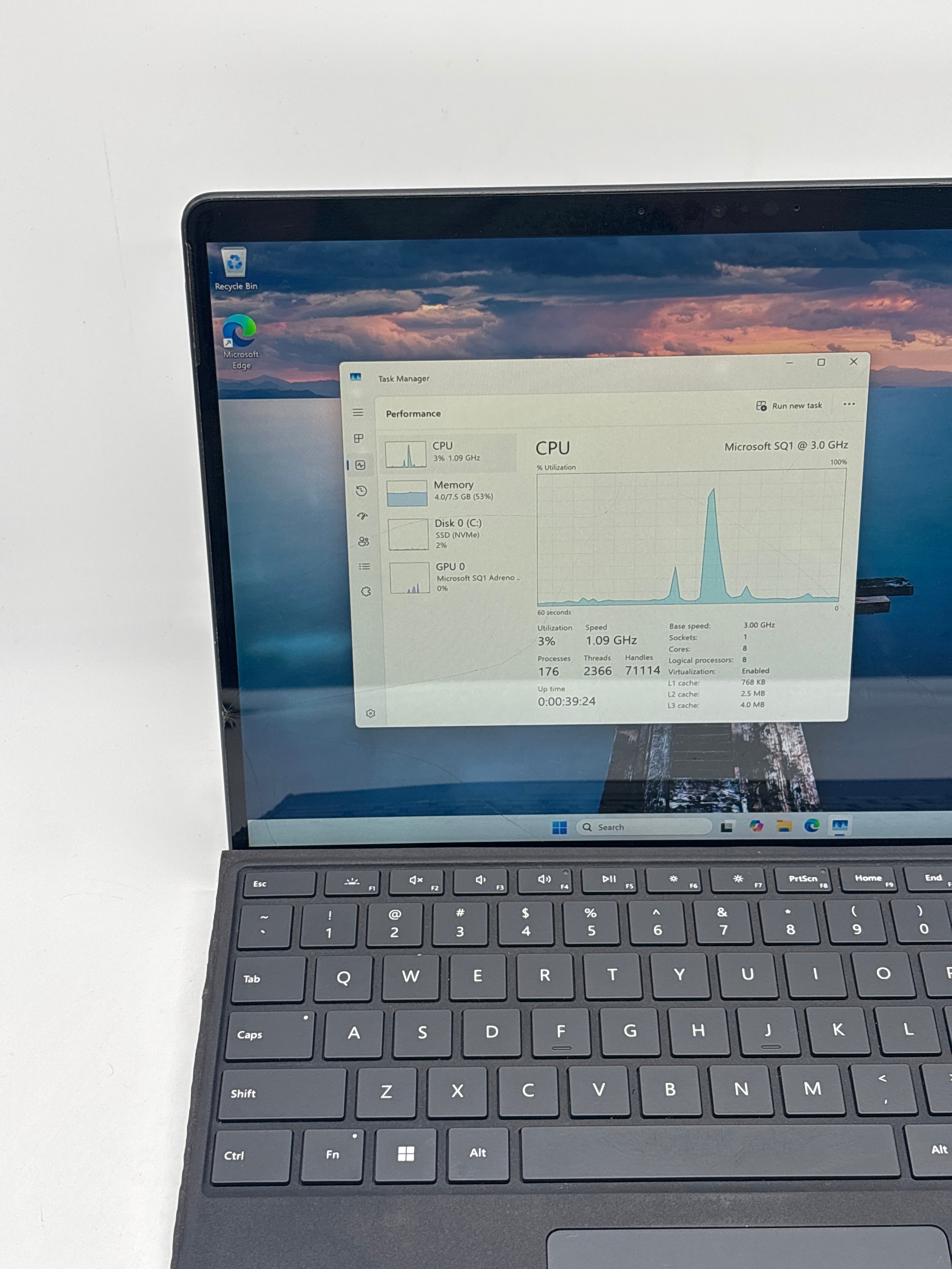 Microsoft Surface Pro X 1876 Microsoft SQ1 8GB RAM 256GB SSD - For Parts (Read DESC)