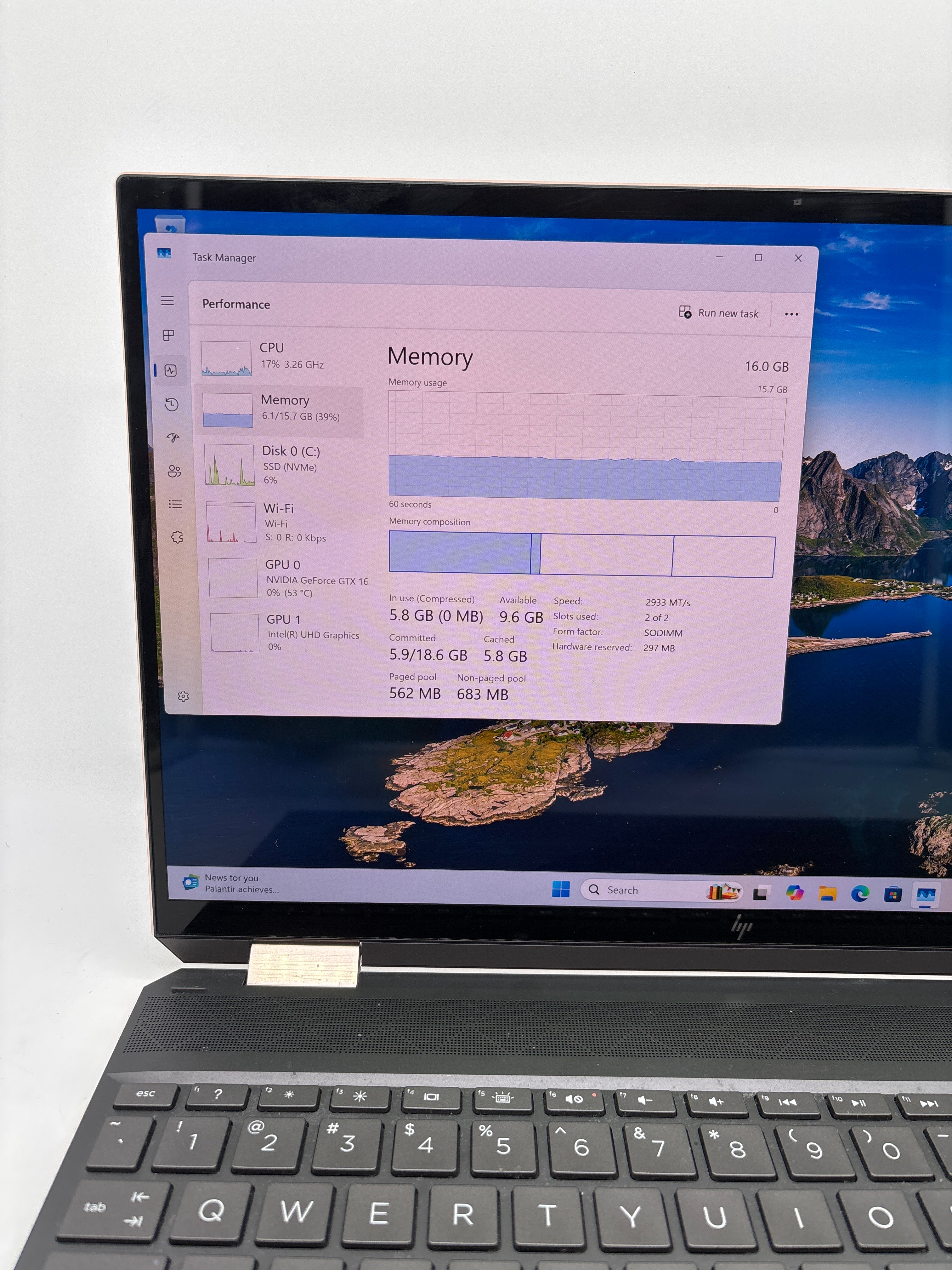 HP Spectre x360 15-EB0053DX 15.6" i7-10750H 16GB RAM 1TB SSD GeForce GTX 1650 Ti