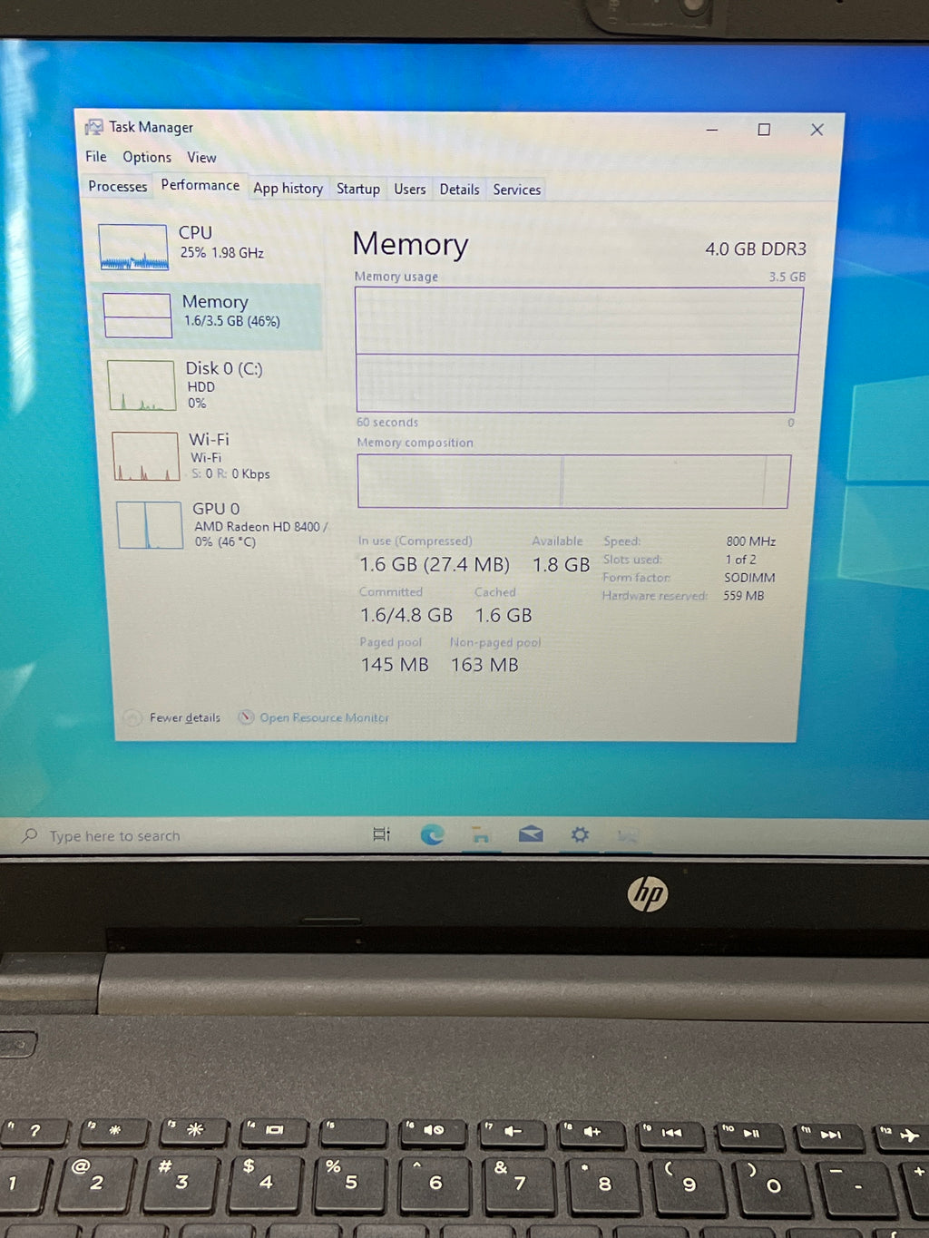 HP 15-af131dx AMD A6-5200 4GB RAM 500GB HDD - For Parts (Bad Battery)