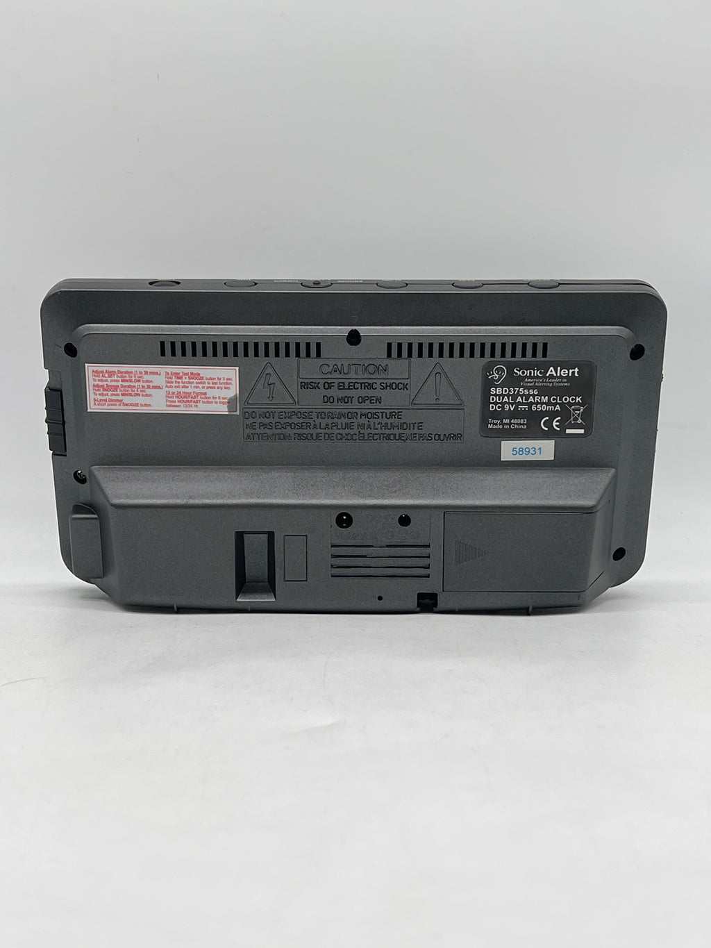 Sonic Alert Sonic Boom SBD375SS Vibrating Alarm Clock Dual Alarm Black