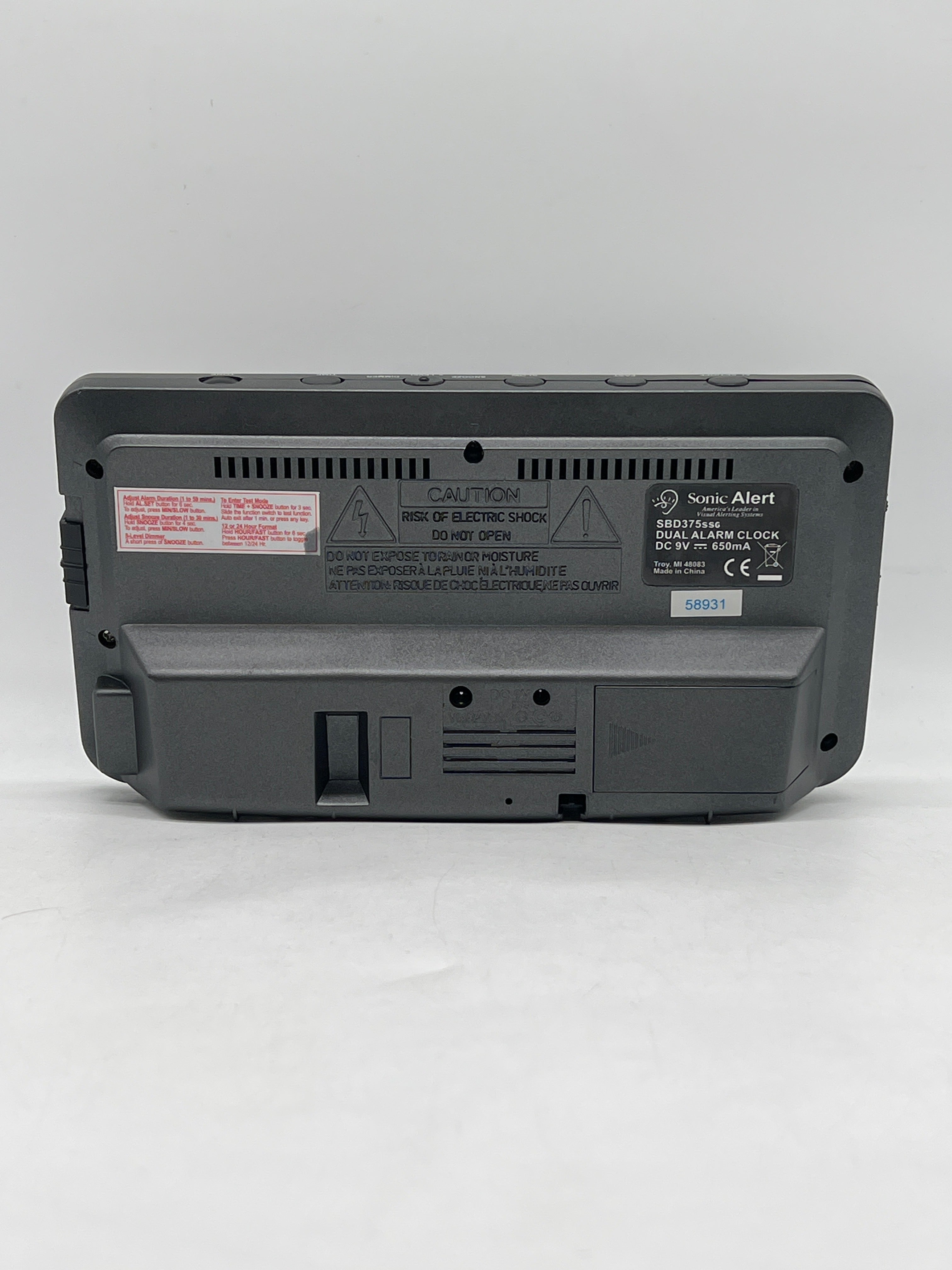 Sonic Alert Sonic Boom SBD375SS Vibrating Alarm Clock Dual Alarm Black