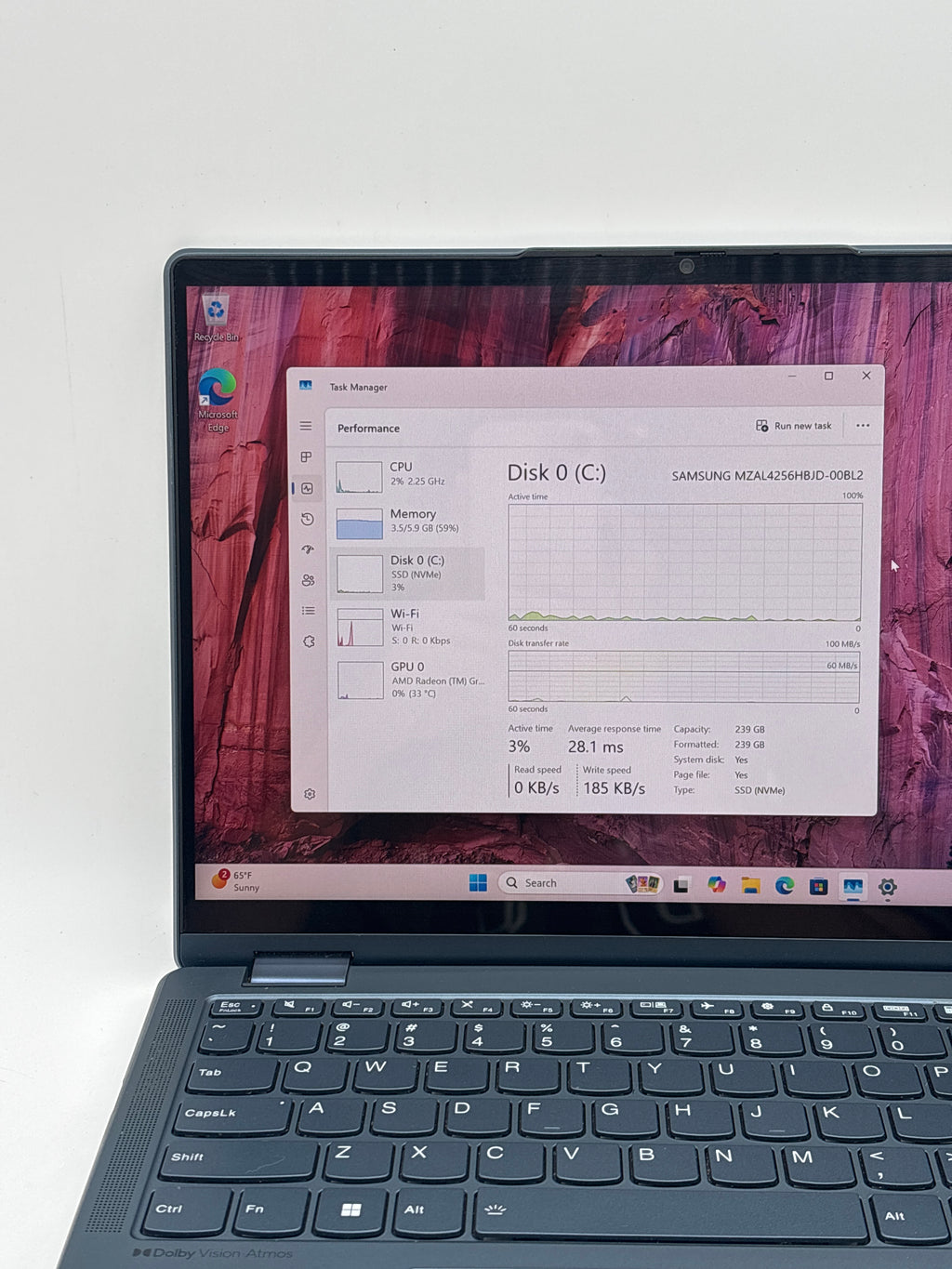 Lenovo Yoga 6 13ABR8 Ryzen 5 7530U 8GB RAM 256GB SSD