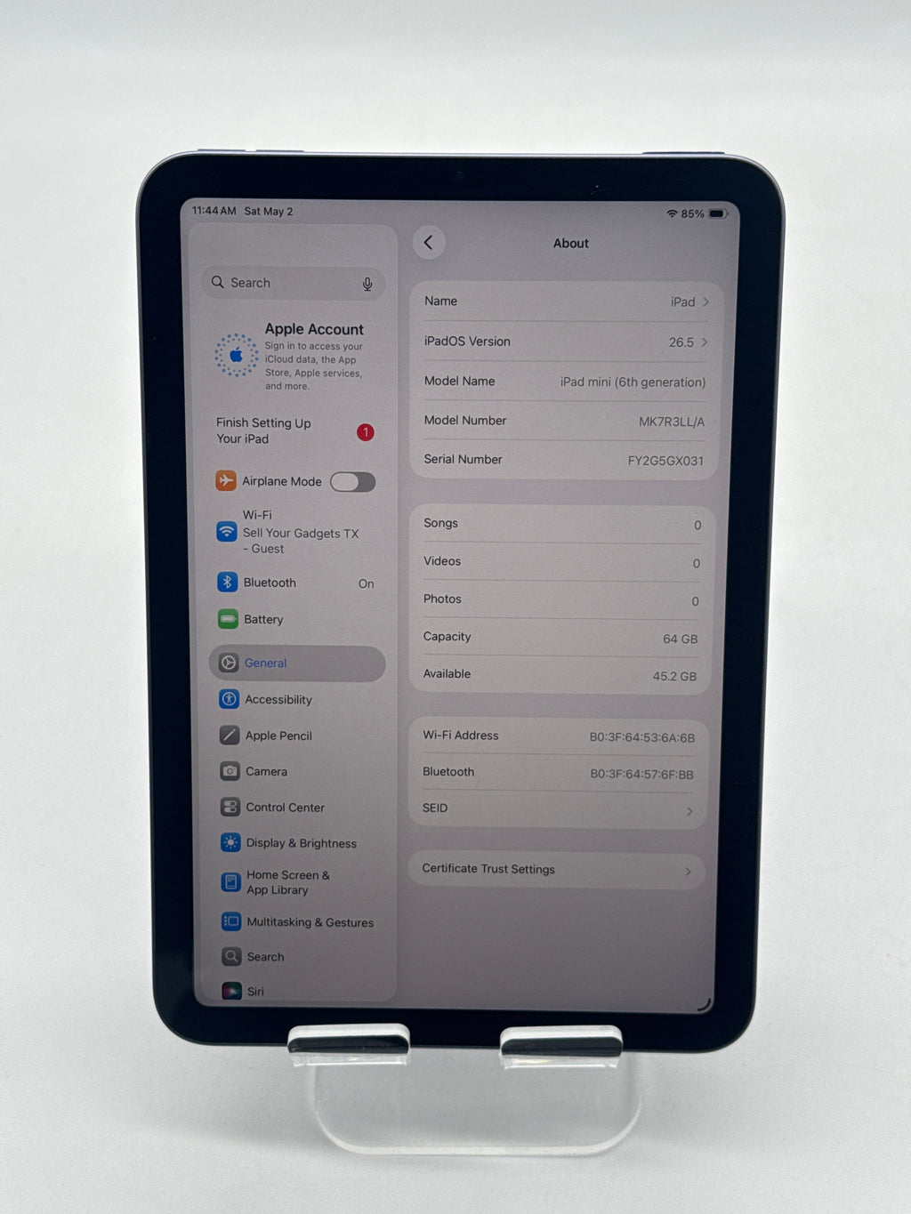 Apple iPad mini 6th Gen A2567 64GB Wi‑Fi - Purple