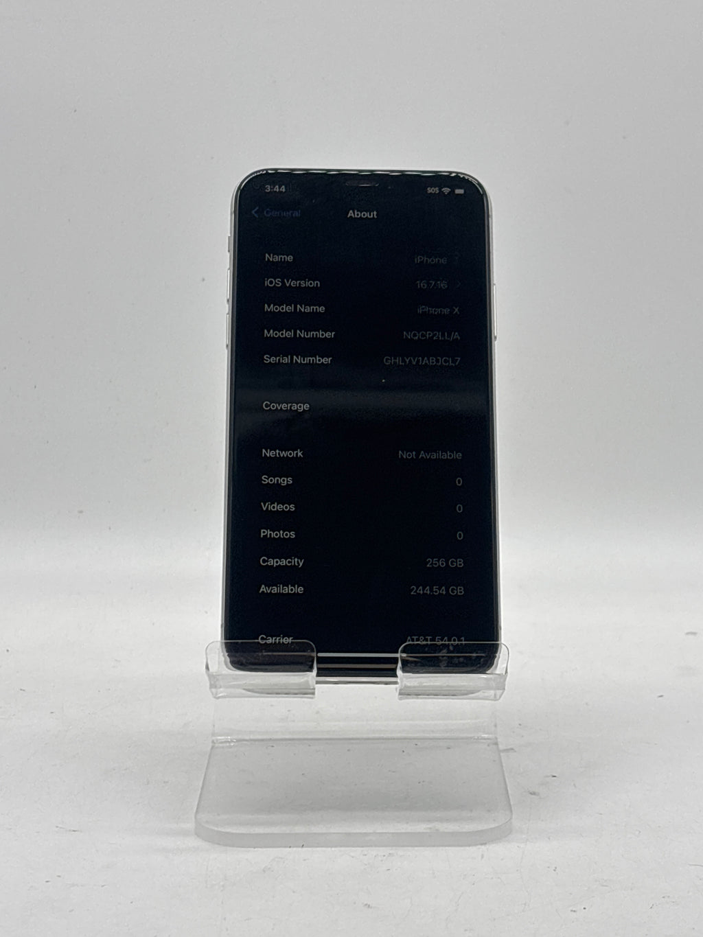 Apple iPhone X 5.8" A1865 256GB AT&T Only Silver - Cracked Camera Lens