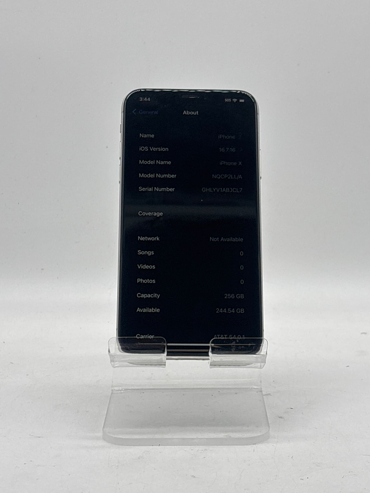 Apple iPhone X 5.8" A1865 256GB AT&T Only Silver - Cracked Camera Lens