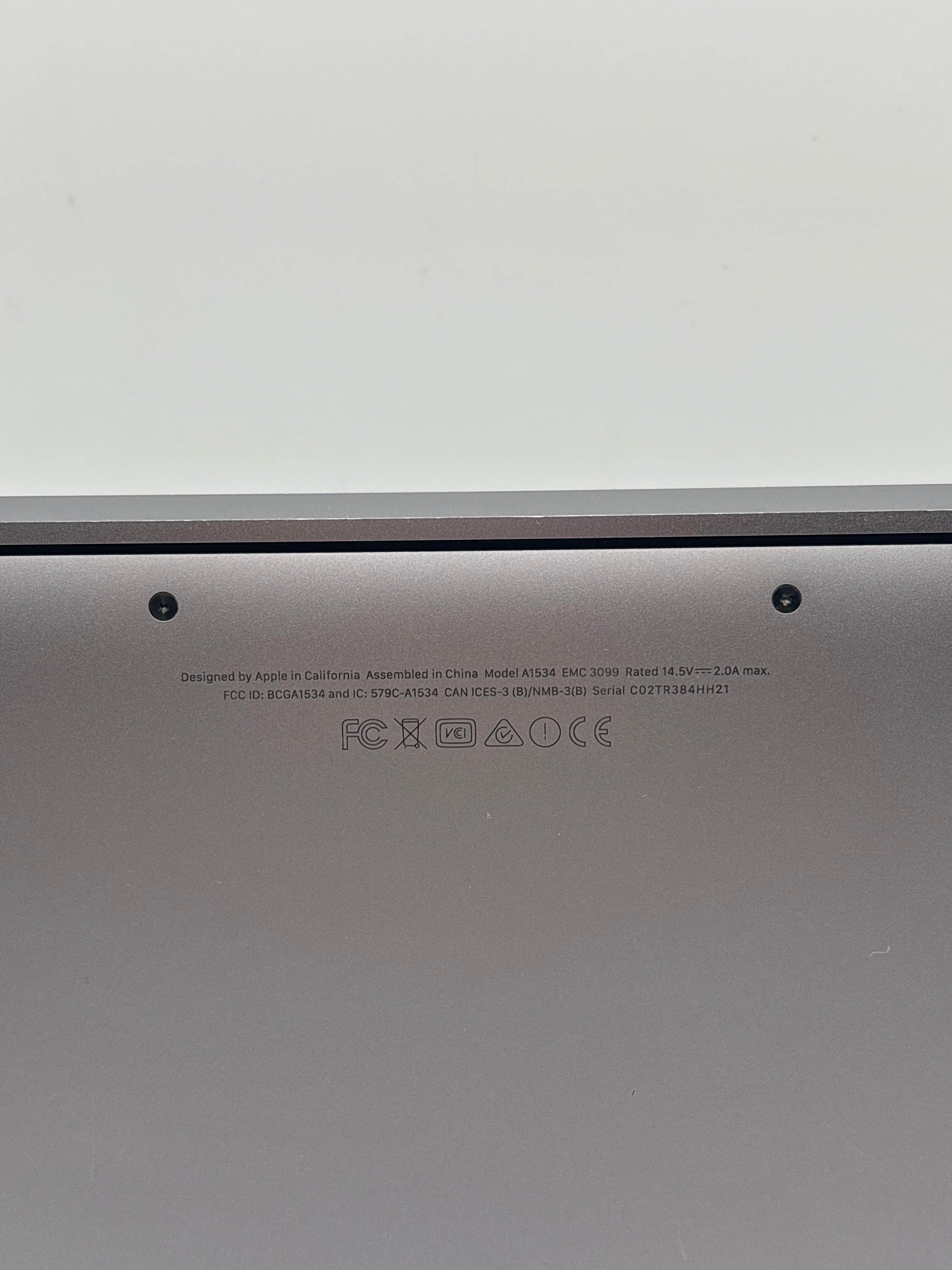 Apple MacBook A1534 Core m3 8GB RAM 256GB SSD - For Parts (Read DESC)