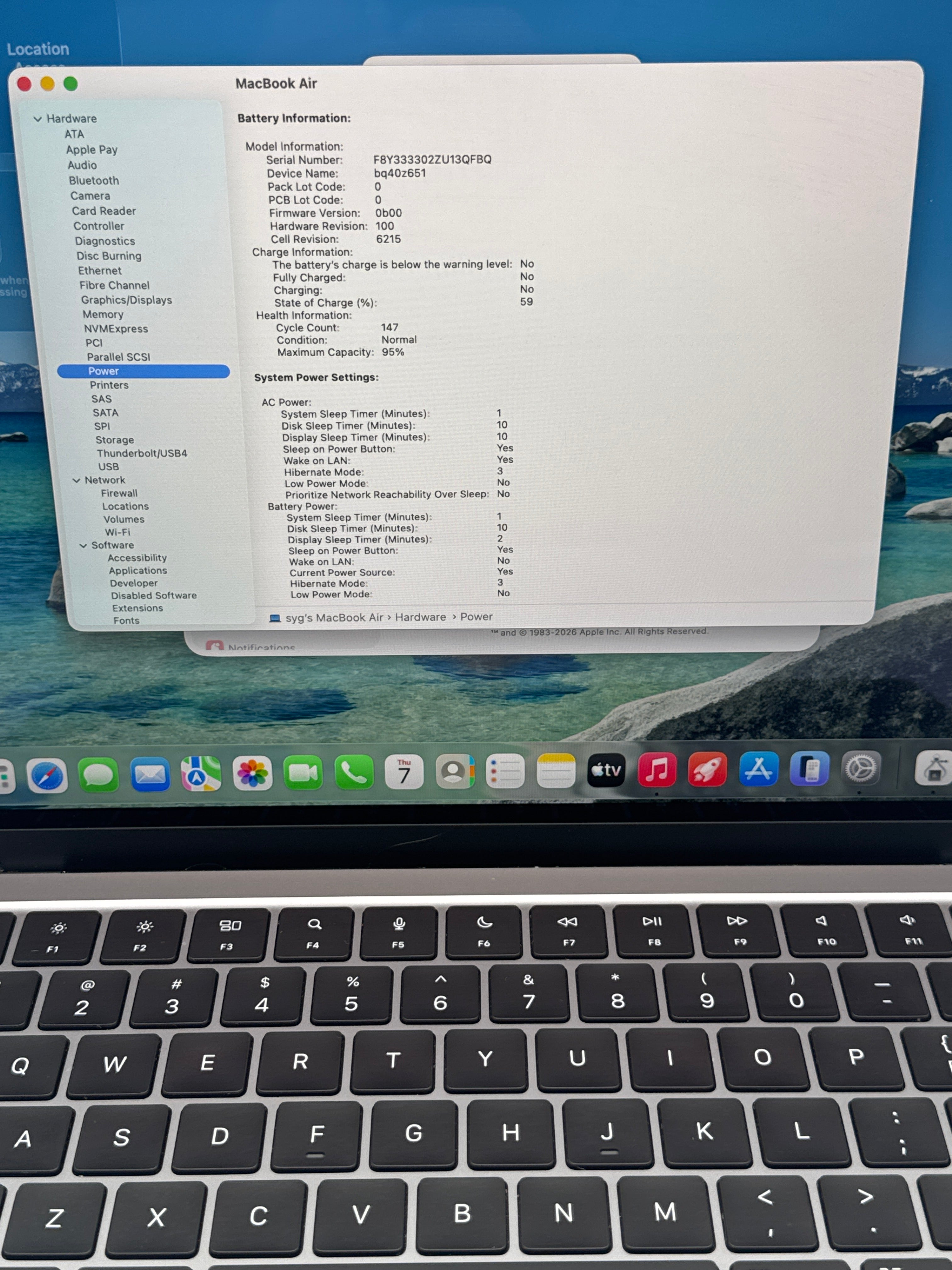 Apple MacBook Air 13" 2022 A2681 M2 8GB RAM 512GB SSD