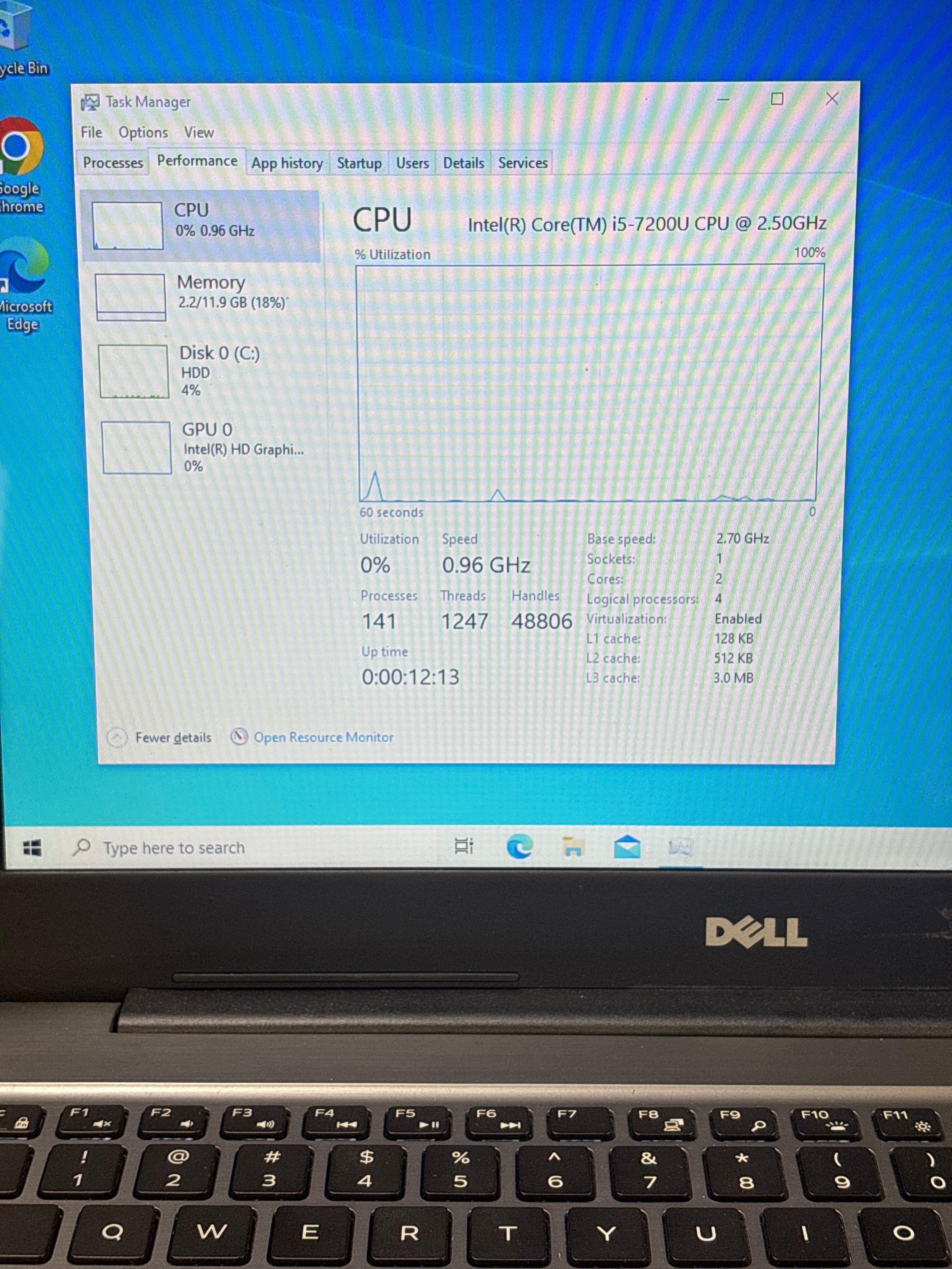 Dell Inspiron 15 5567 i5-7200U 12GB RAM 1TB HDD - Bad HDD