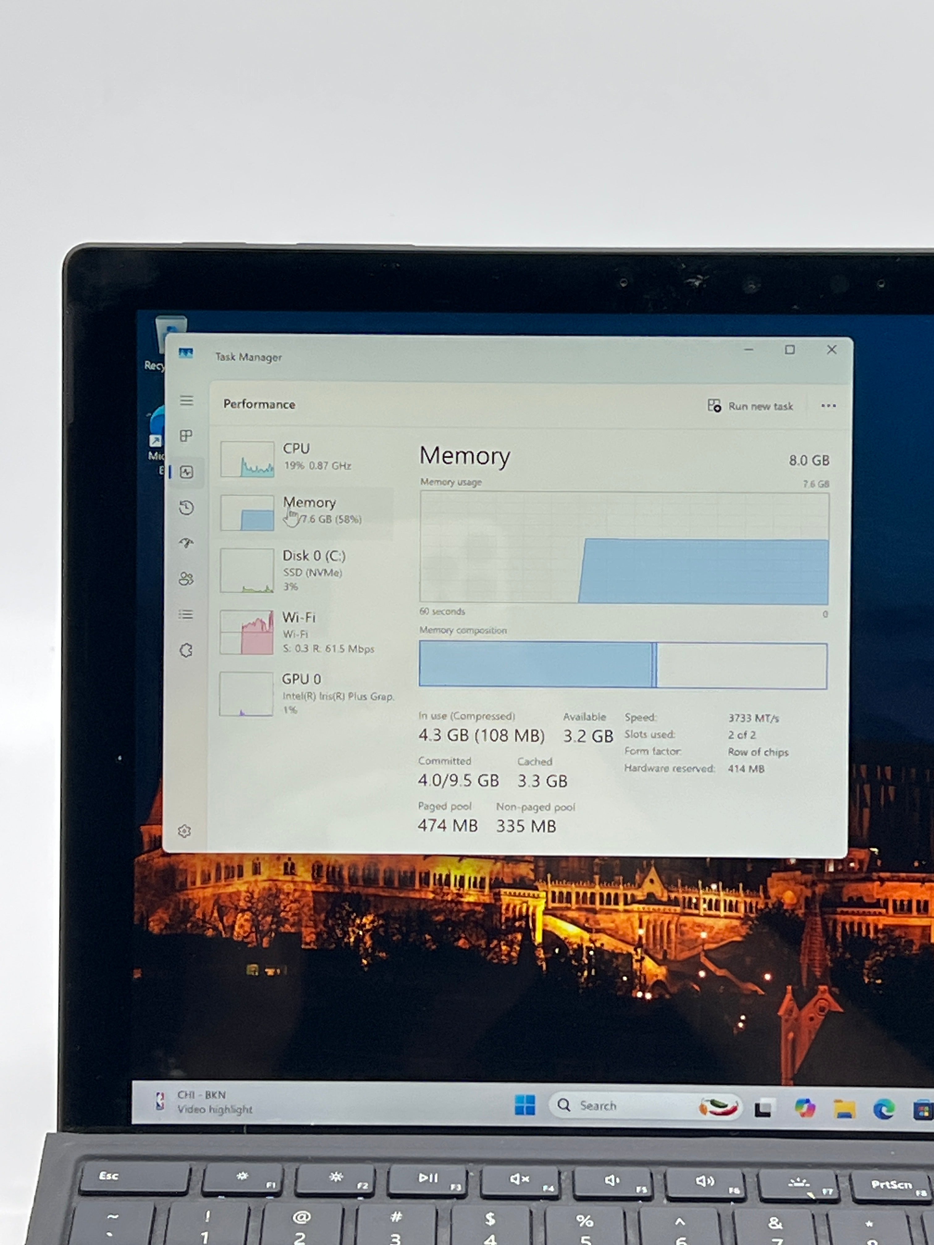 Microsoft Surface Pro 7 Model 1866 12.3 inch Intel Core i5 8gb RAM 256GB SSD - Black