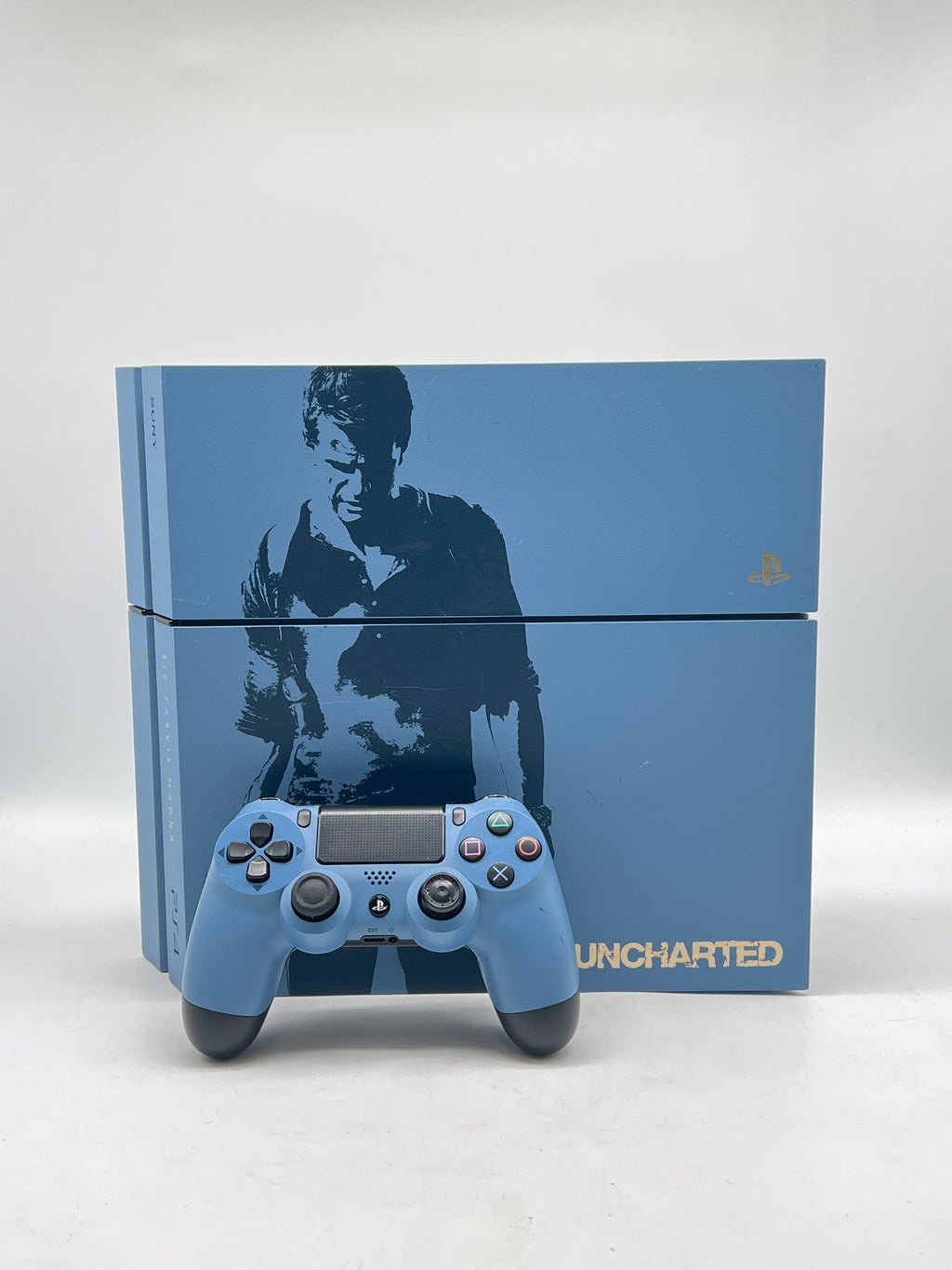 Sony PlayStation 4 Uncharted Limited Edition CUH-1215A 500GB Gray/Blue w/ Controller Used