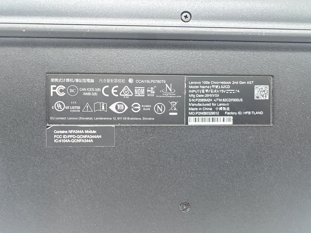 Lenovo 100e Chromebook 2nd Gen AMD 4-9210C 4GB RAM 32GB SSD - Used