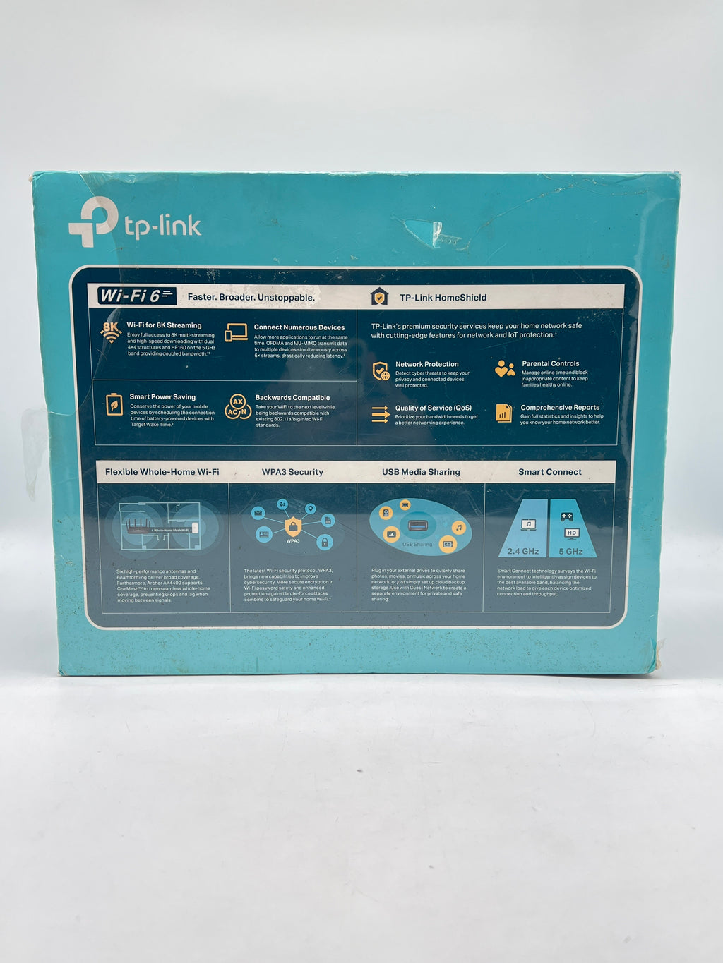 TP-Link Archer AX4400 Wi-Fi 6 Dual-Band Mesh Router Black - New in Box