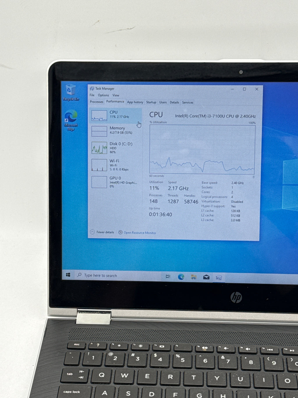 HP Pavilion x360 14m-ba013dx i3 8GB RAM 512GB HDD - For Parts (Bad Battery)