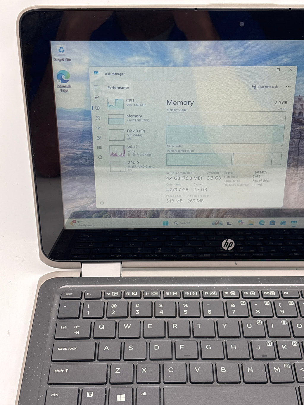 HP ProBook x360 11 G4 EE 11" i5-8200Y 8GB RAM 128GB SSD Gray - Loose Hinge