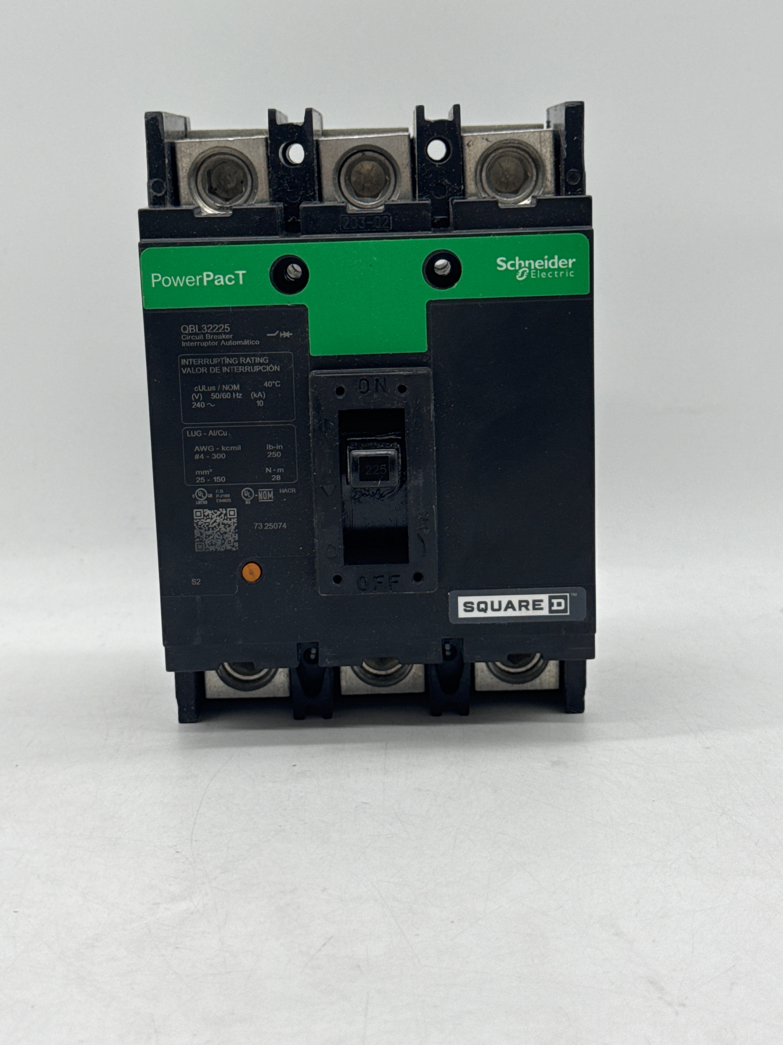 Schneider Electric QBL32225 Square D 3-Pole 225A Circuit Breaker - New Open Box