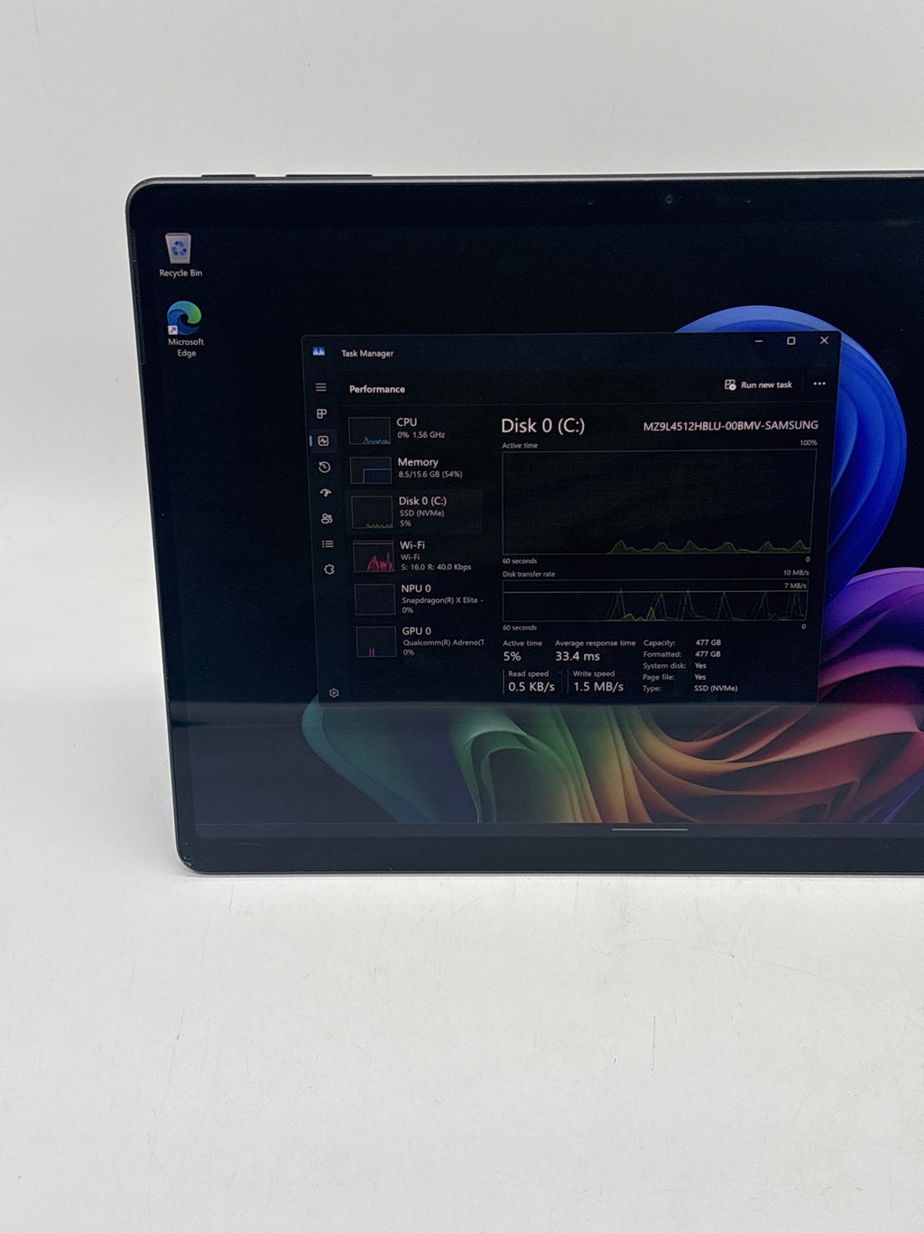 Microsoft 11th Edition 2076 Snapdragon X12 Core 16GB RAM 512GB SSD - Cracked Screen