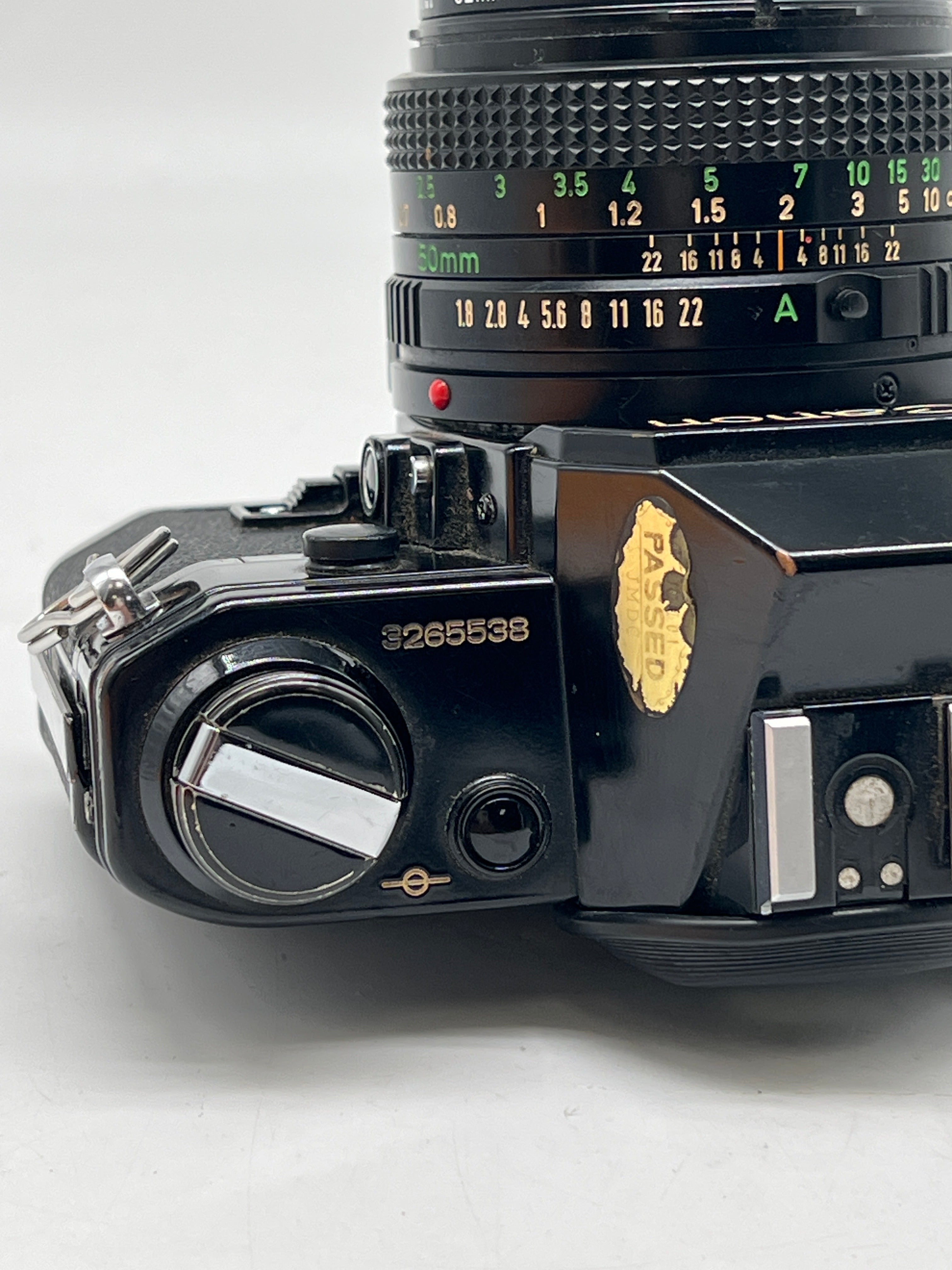 Canon AE-1 Black SLR Camera 35mm W/50mm f/1.8 FD Lens