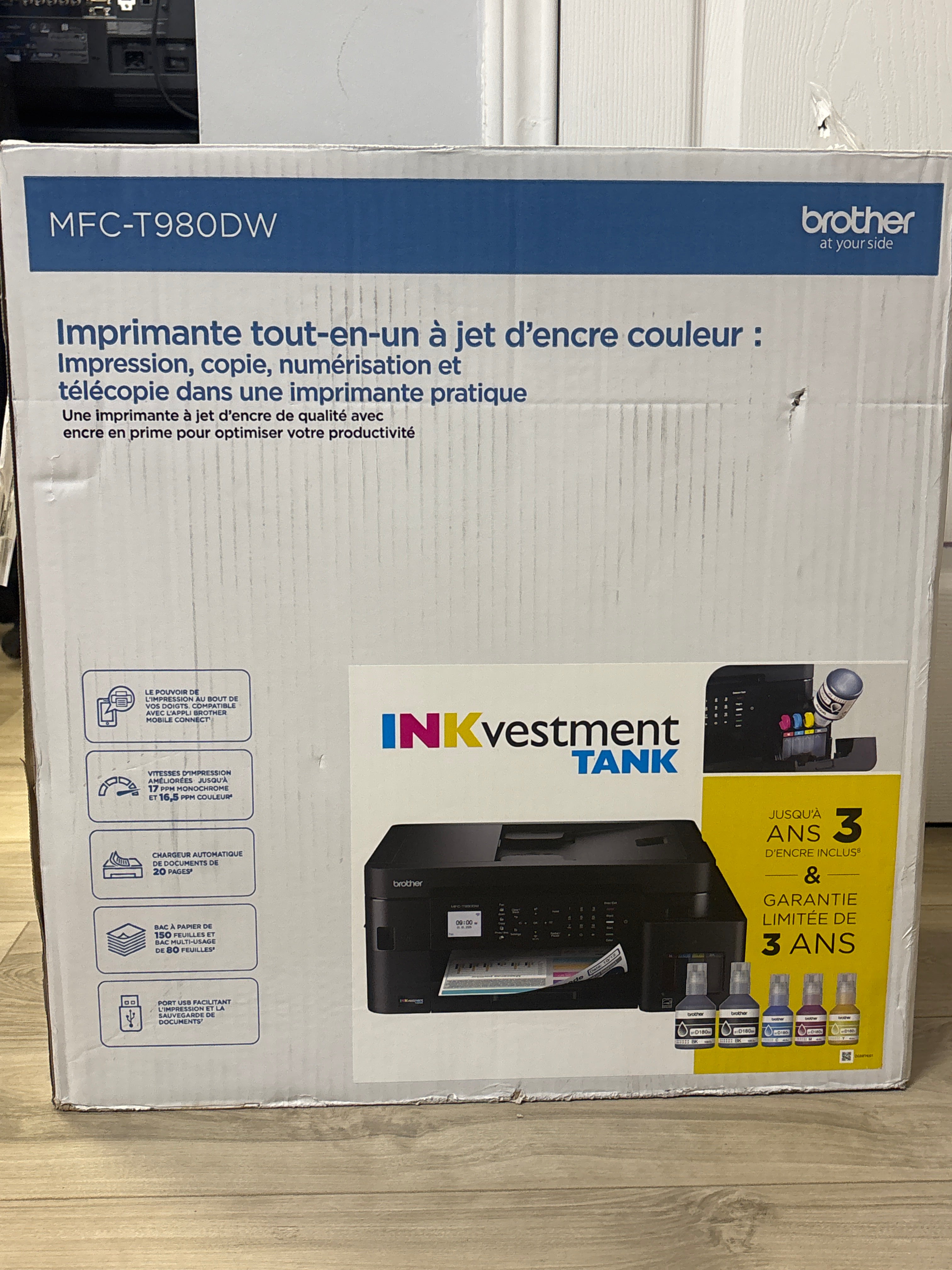 Brother MFC-T980DW INKvestment Color Inkjet All-in-One Wi-Fi Printer - Used