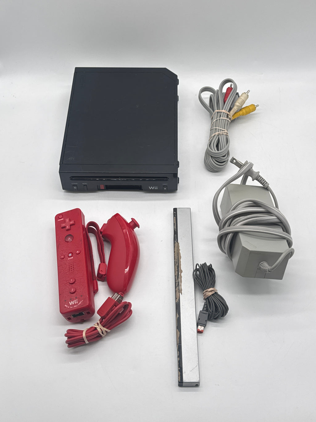 Nintendo Wii RVL-101 32GB W/ Controllers + Cables + Motion Sensor - Used
