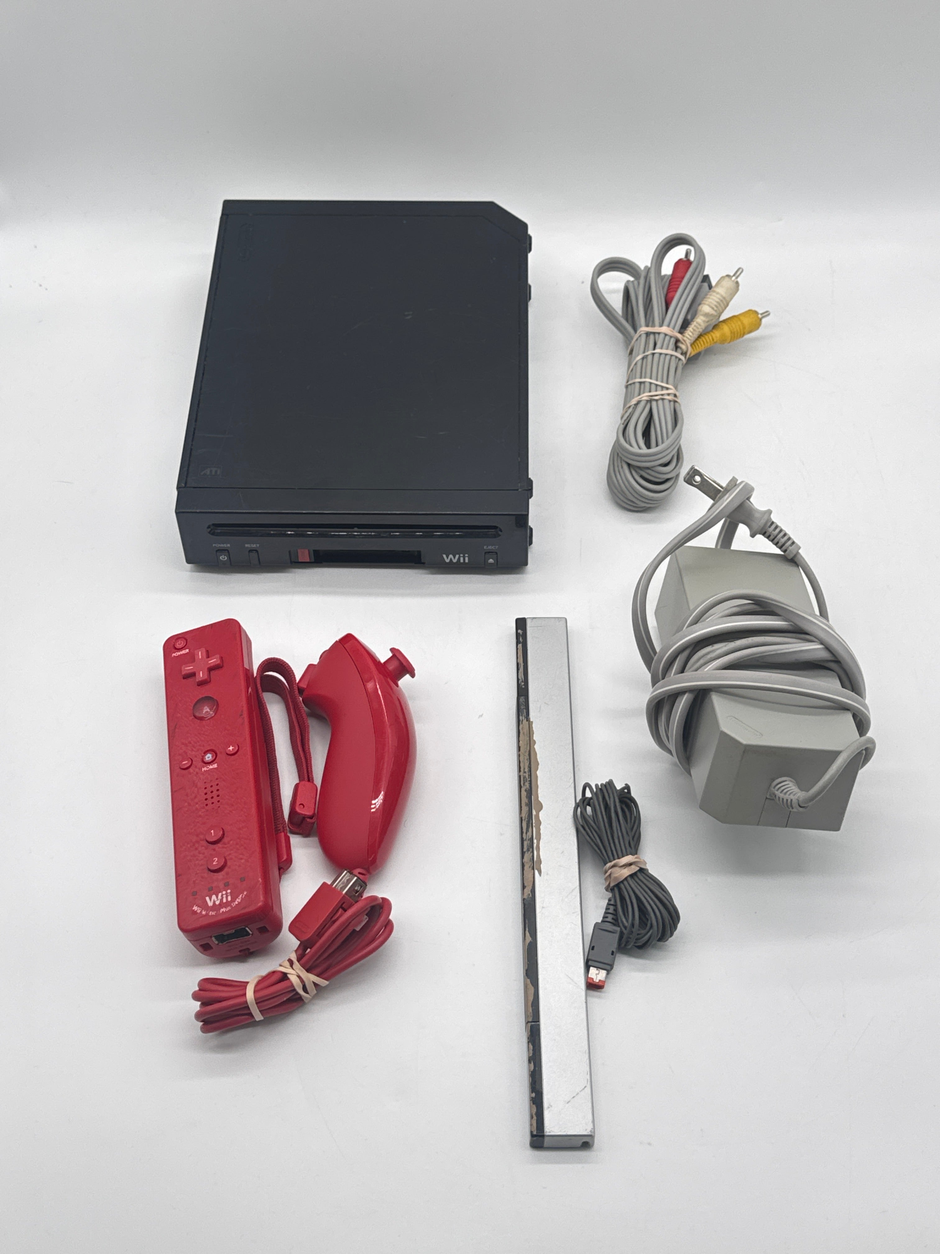 Nintendo Wii RVL-101 32GB W/ Controllers + Cables + Motion Sensor - Used