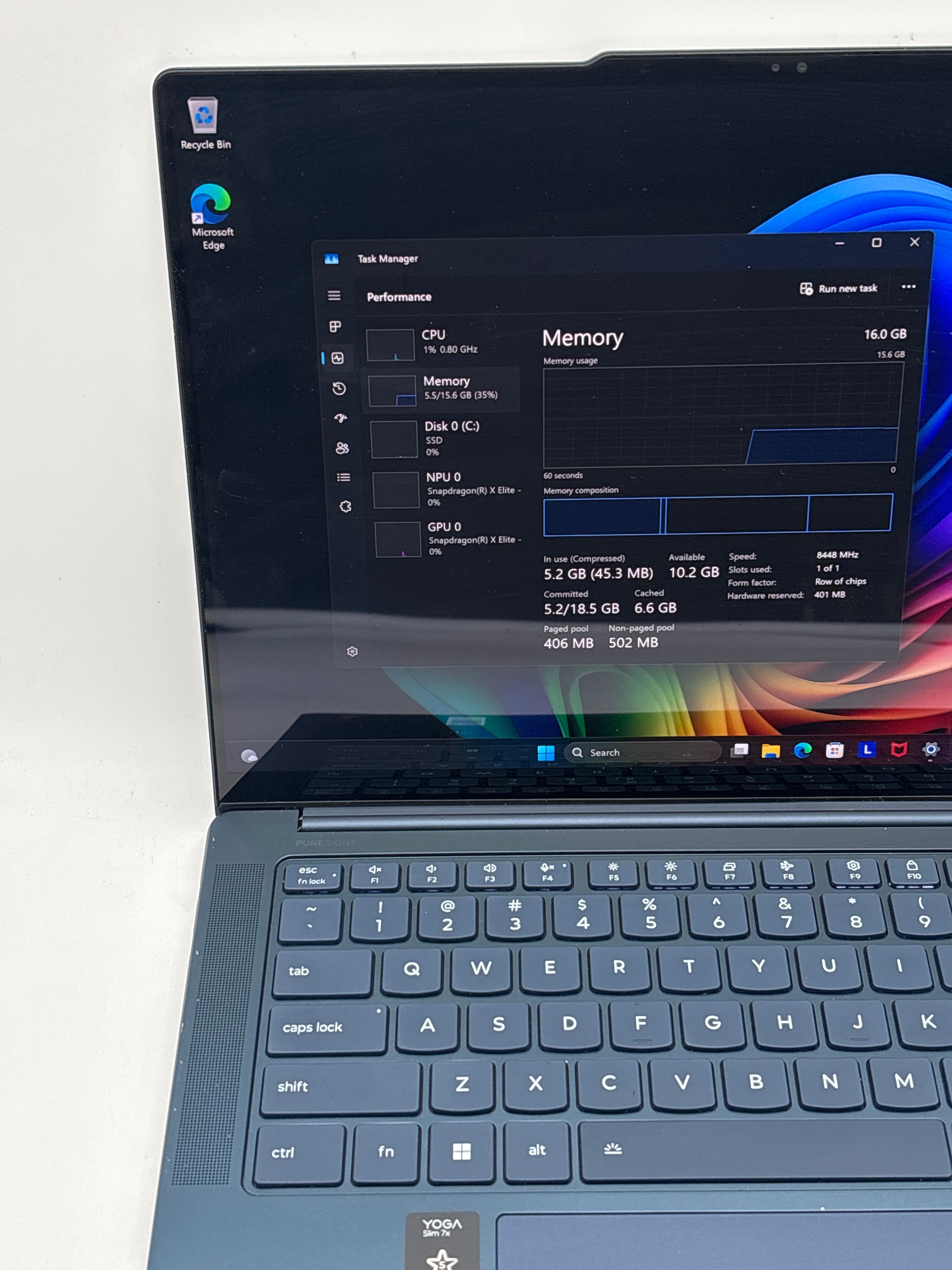 Lenovo Yoga Slim 7 14Q8X9 Touch Snapdragon X Elite 16GB RAM 512GB SSD