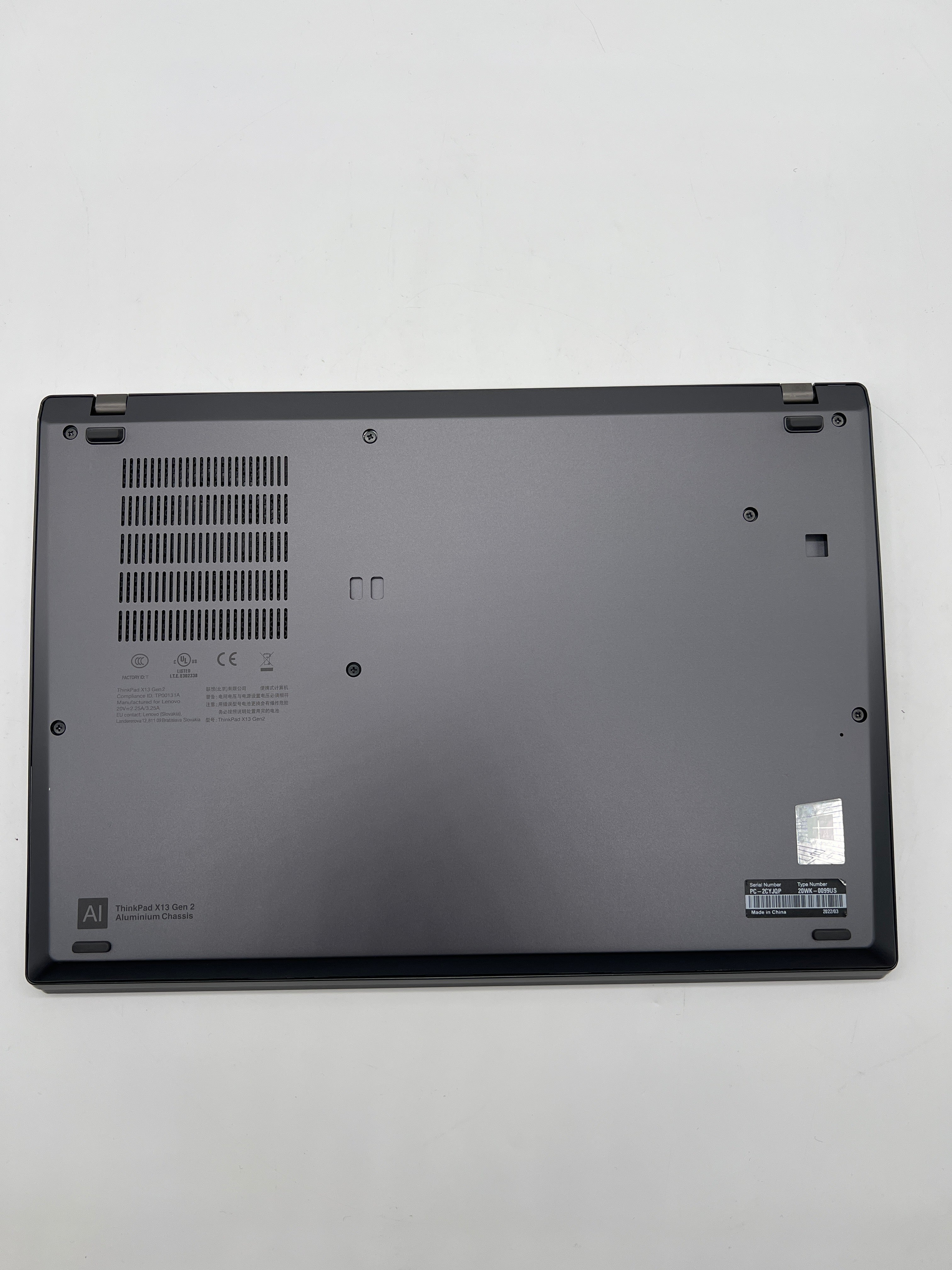 Lenovo ThinkPad X13 Gen 2 14 Inch i5-1185G7 16GB RAM 256GB SSD Gray Used