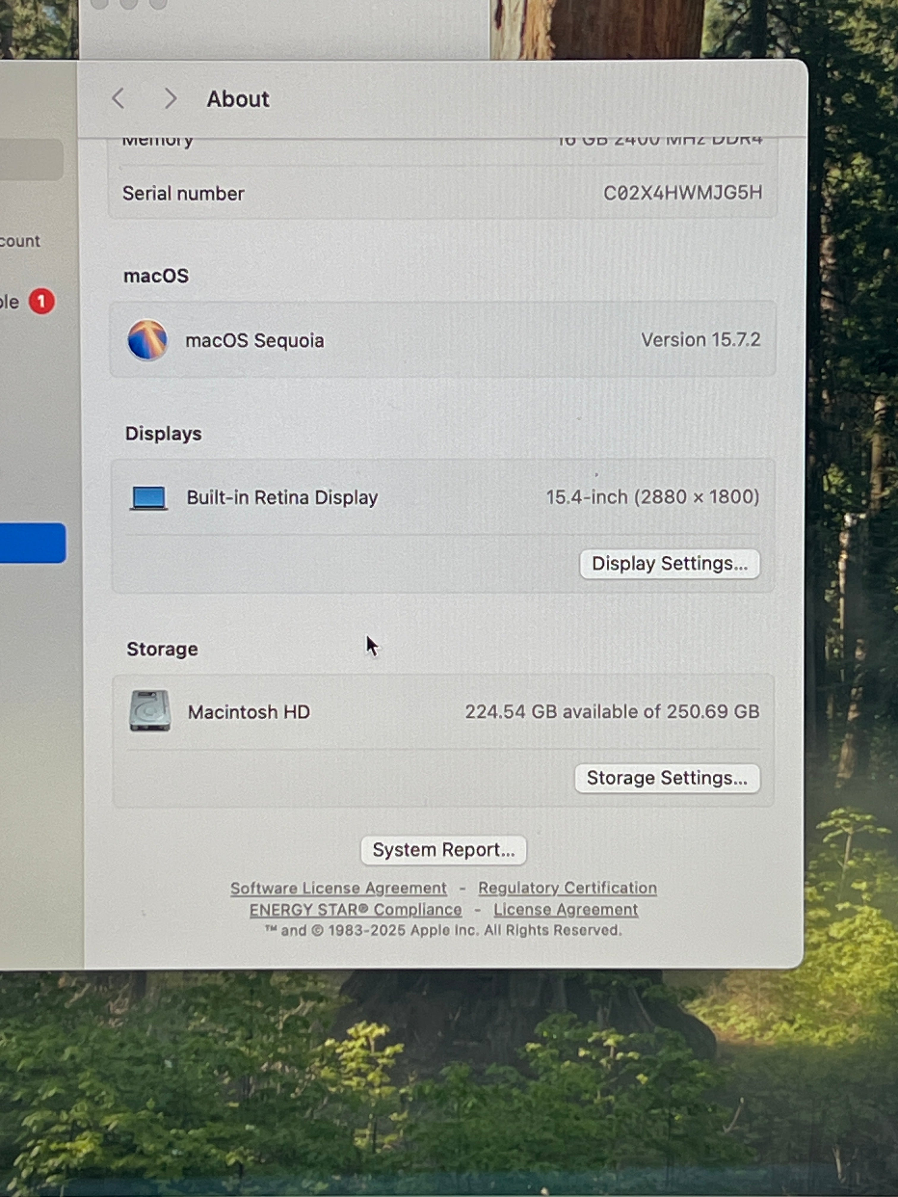Apple MacBook Pro 15" A1990 Core i7 16GB RAM 256GB SSD Bad Battery