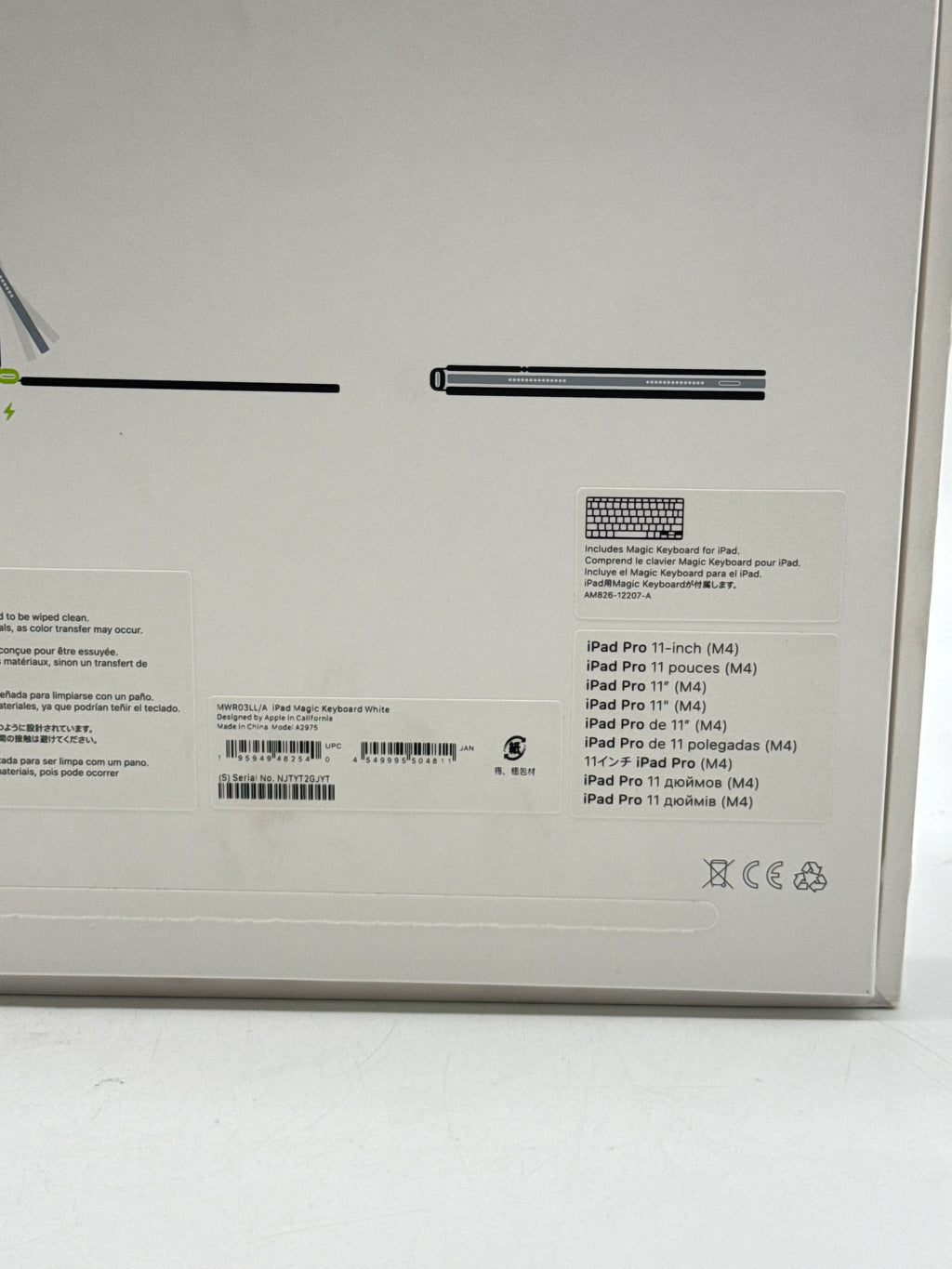 Apple Magic Keyboard A2975 for iPad Pro 11" M4 White - Used