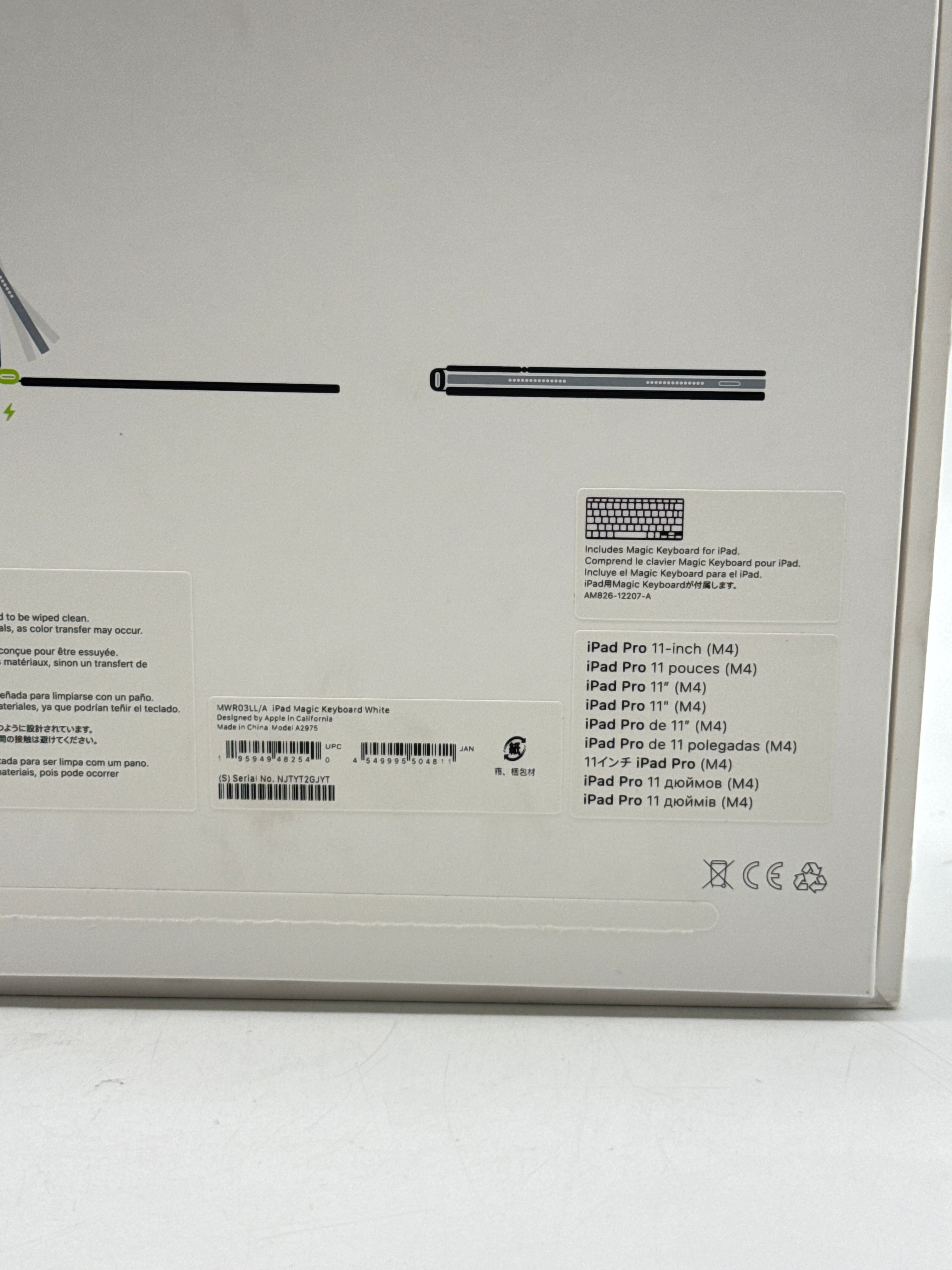 Apple Magic Keyboard A2975 for iPad Pro 11" M4 White - Used