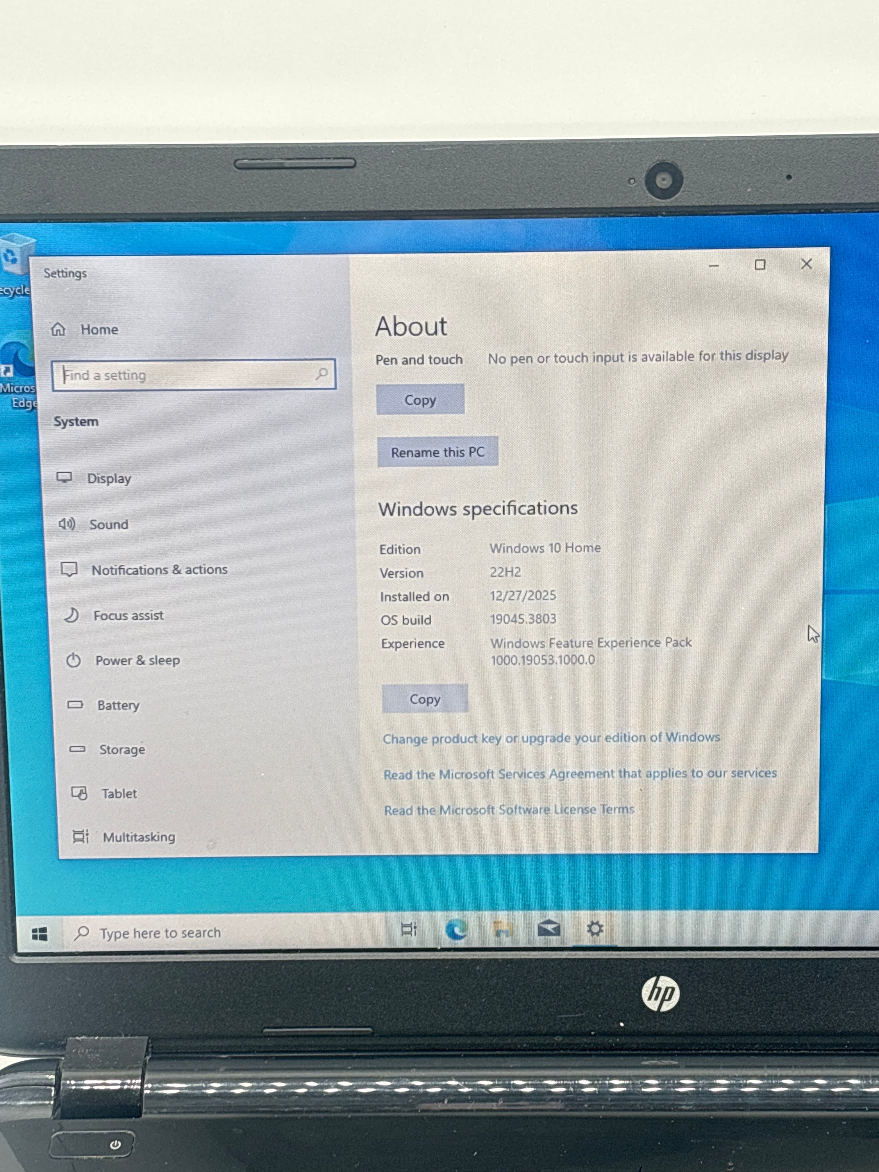 HP 15-r029wm Intel Pentium 4GB RAM 500GB SSD - For Parts (BAD BATTERY)