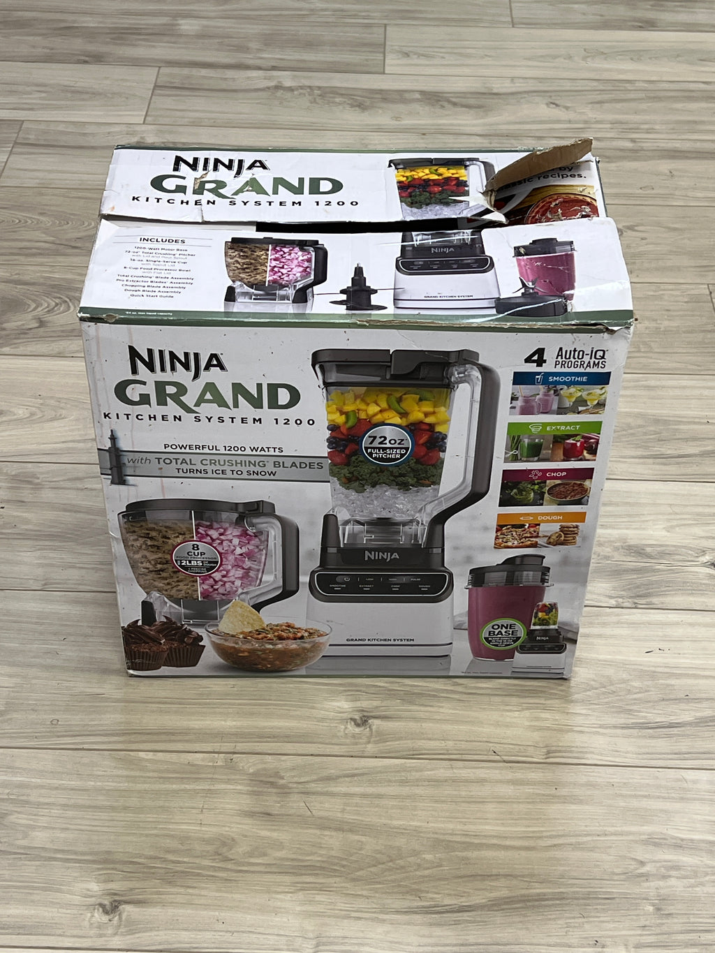 Ninja Kitchen System 1200 Blender 18 oz 1200 W 7 Speeds White New Open Box