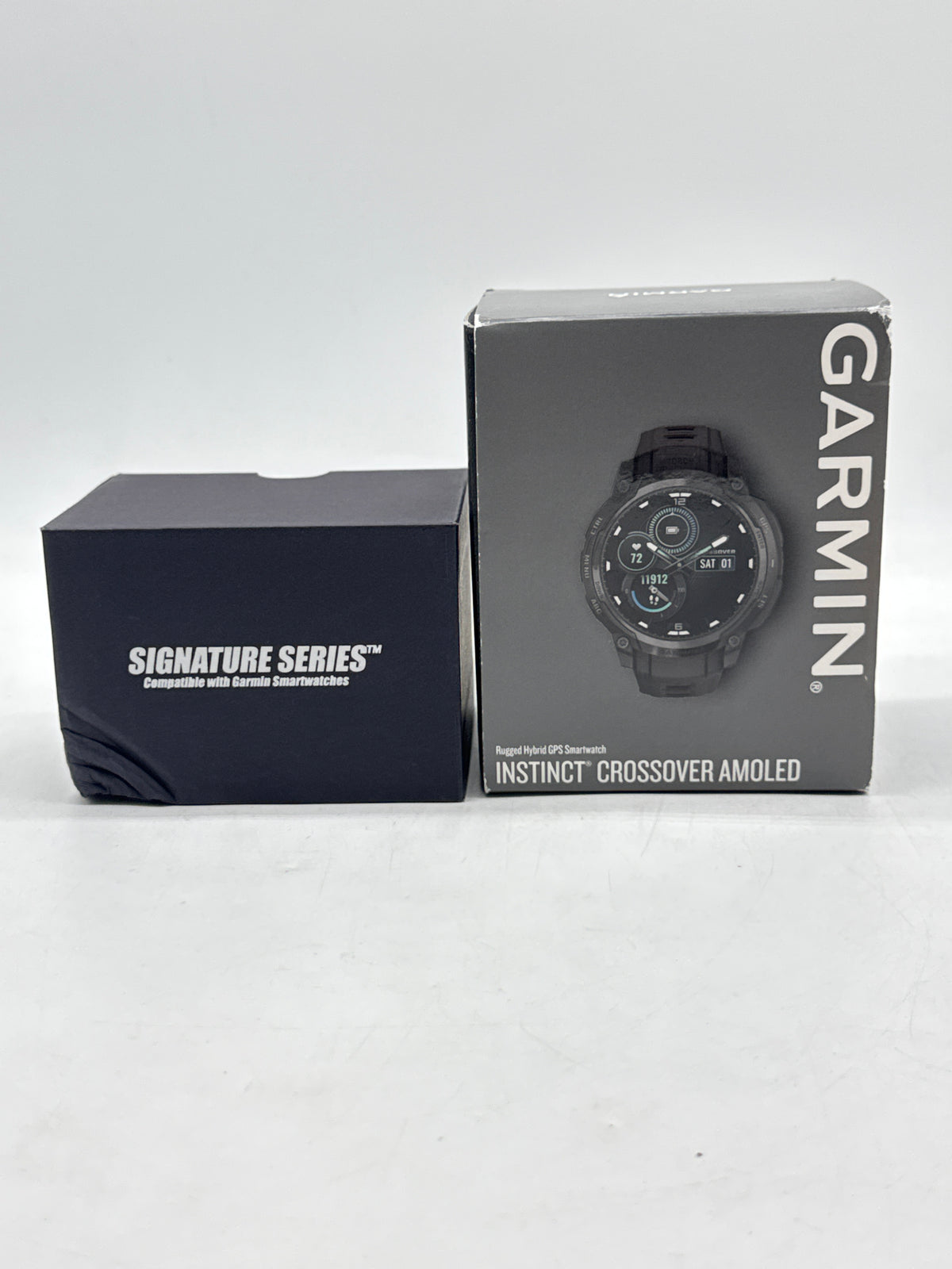 Garmin Instinct Crossover AMOLED Tactical GPS Smartwatch 47mm Black - Open Box