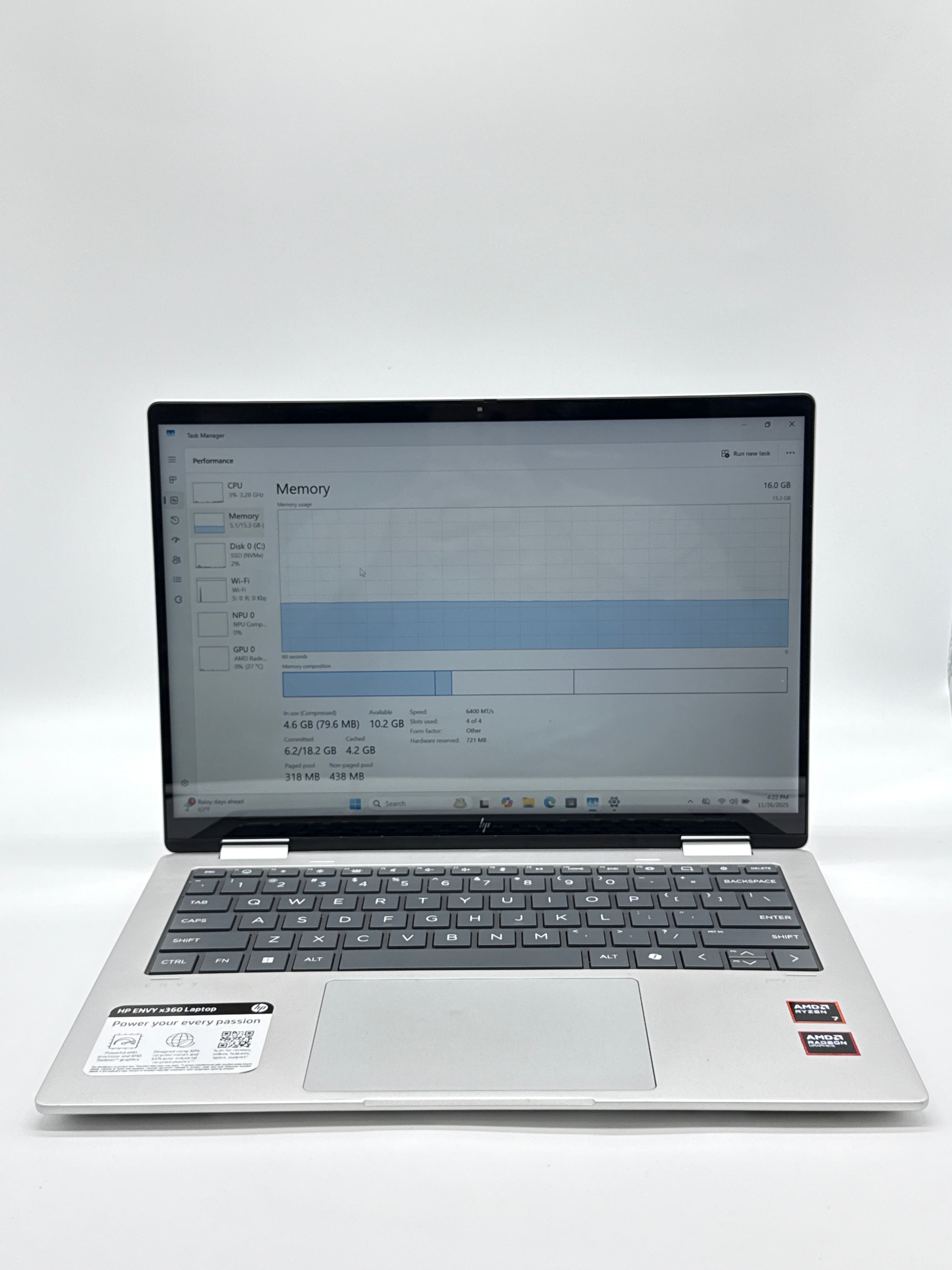 HP ENVY X360 14" AMD Ryzen 7 16GB RAM 1TB SSD
