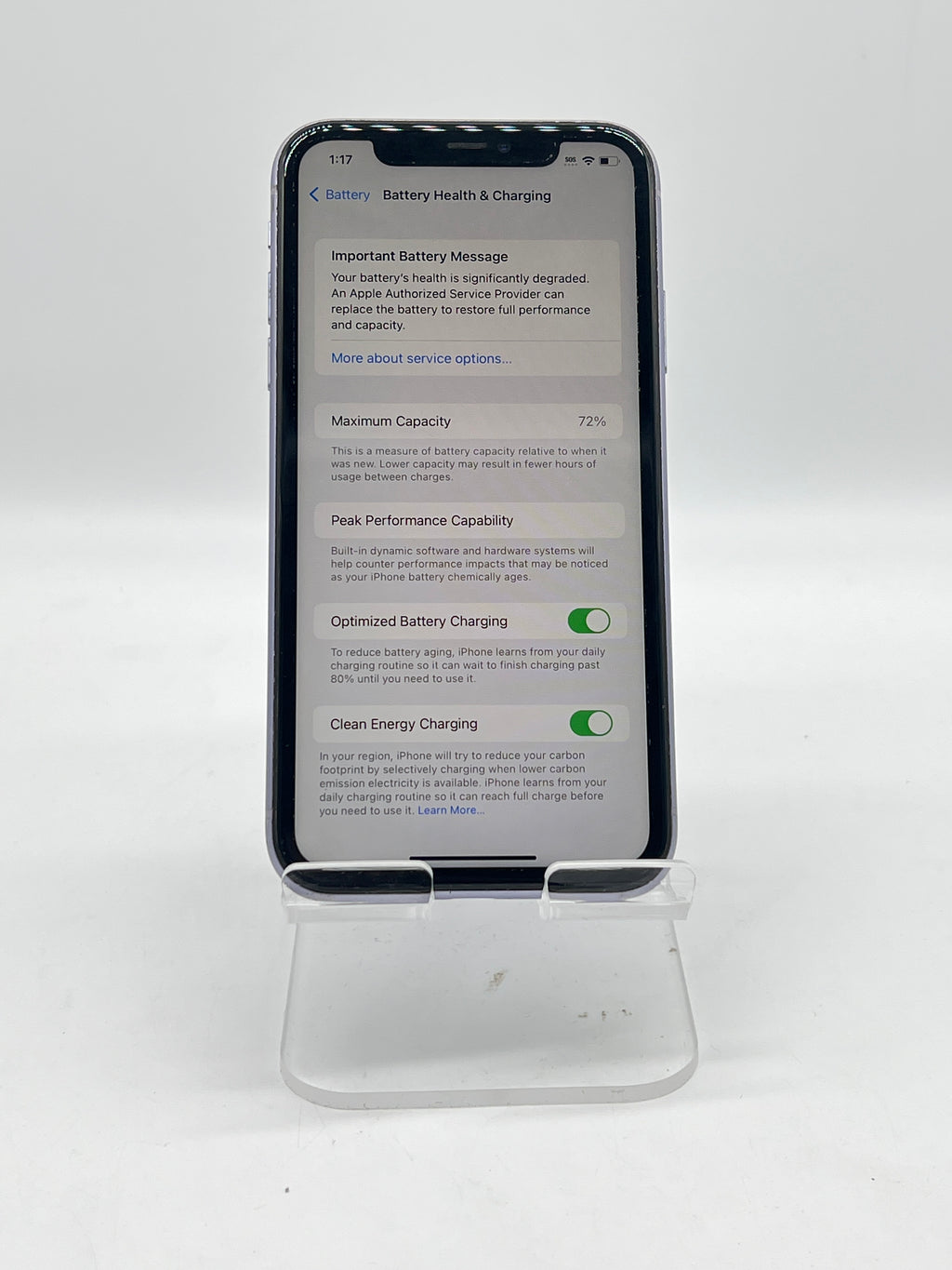 Apple iPhone 11 128GB Cricket - For Parts (Service Battery)