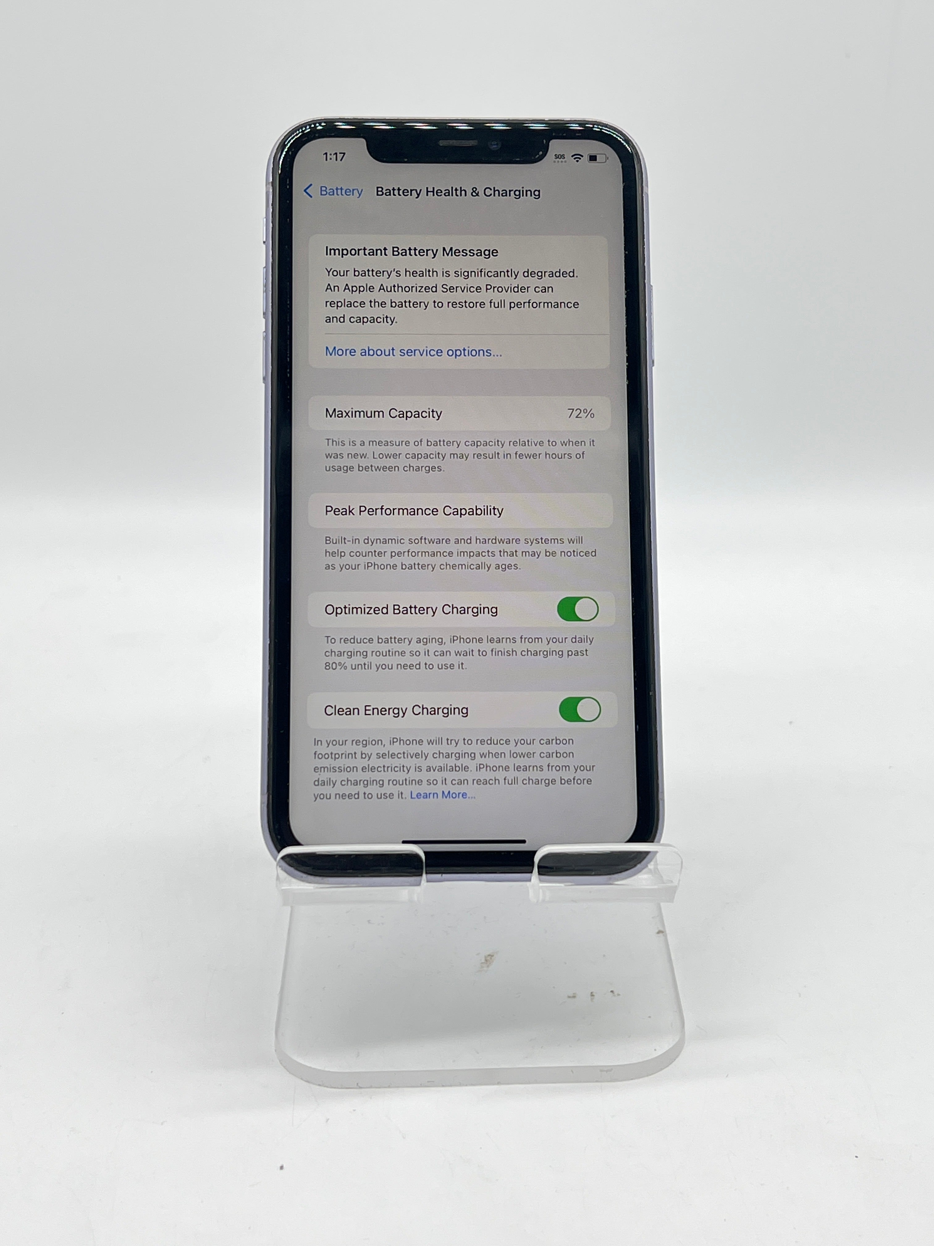 Apple iPhone 11 128GB Cricket - For Parts (Service Battery)