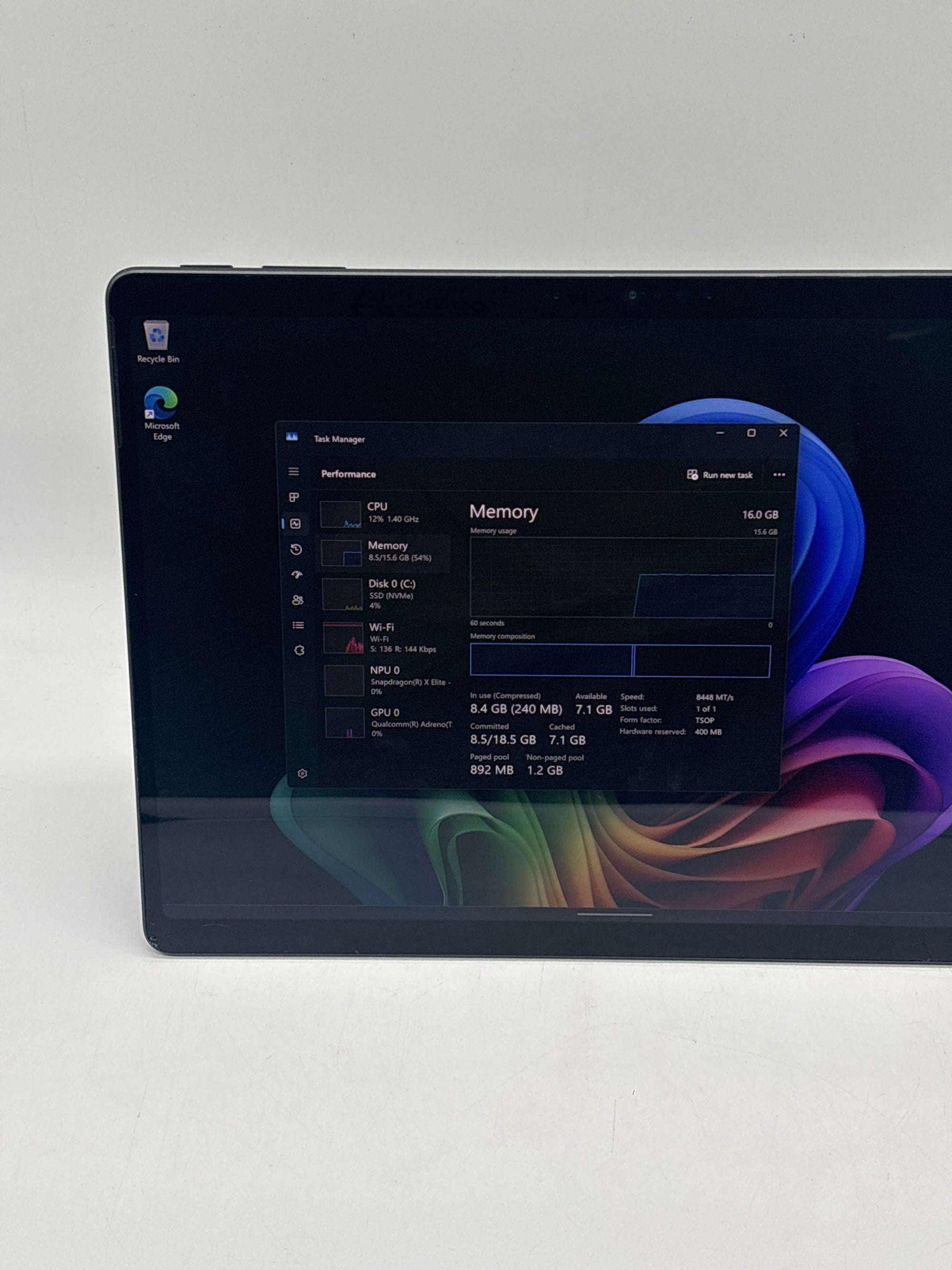 Microsoft 11th Edition 2076 Snapdragon X12 Core 16GB RAM 512GB SSD - Cracked Screen