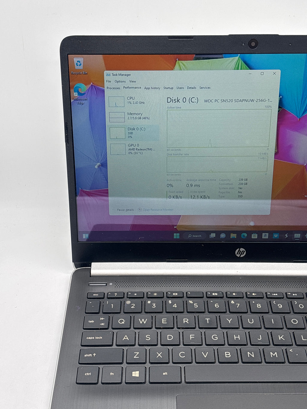 HP 14-dk0736ms AMD Ryzen 3 3200U 8GB RAM 256GB SSD - For Parts (Read DESC)