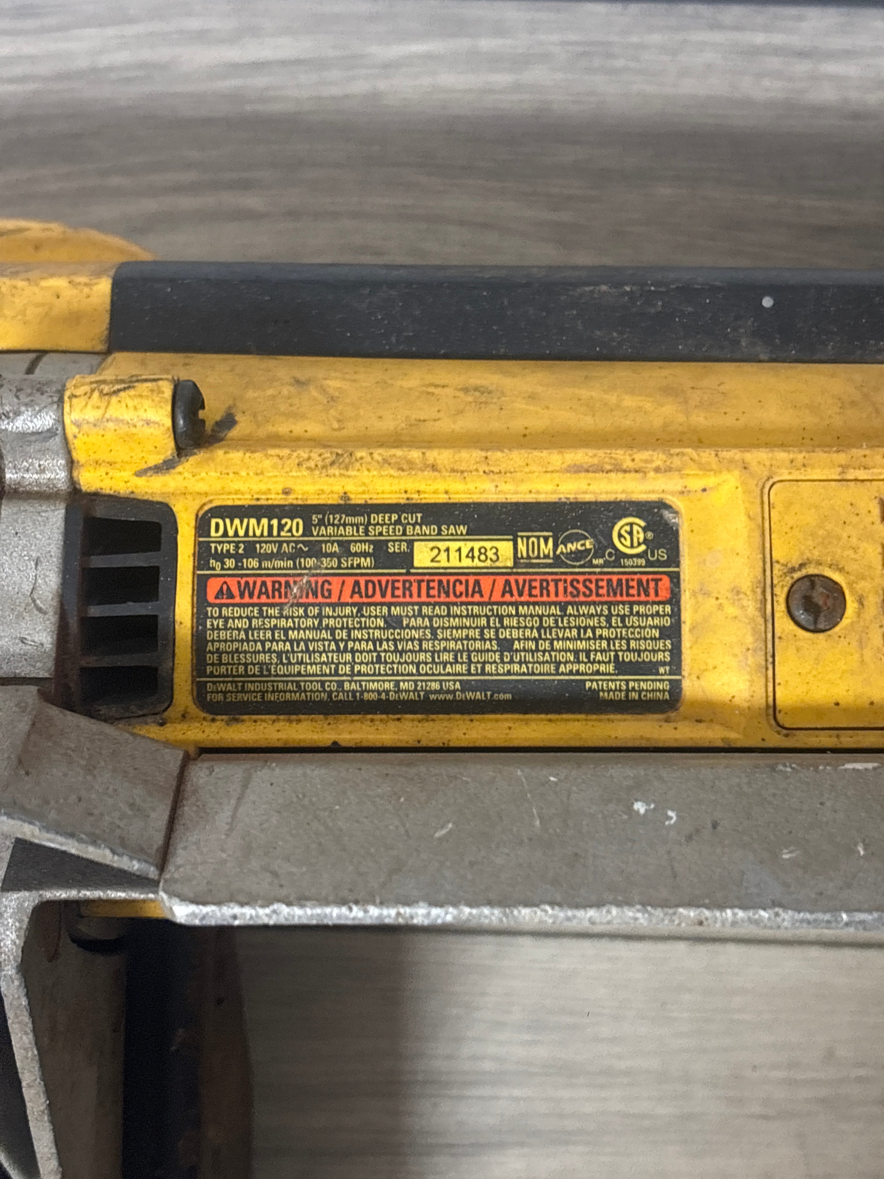 Dewalt DWM120 Band Saw 5" Deep Cut w/ Variable Speed