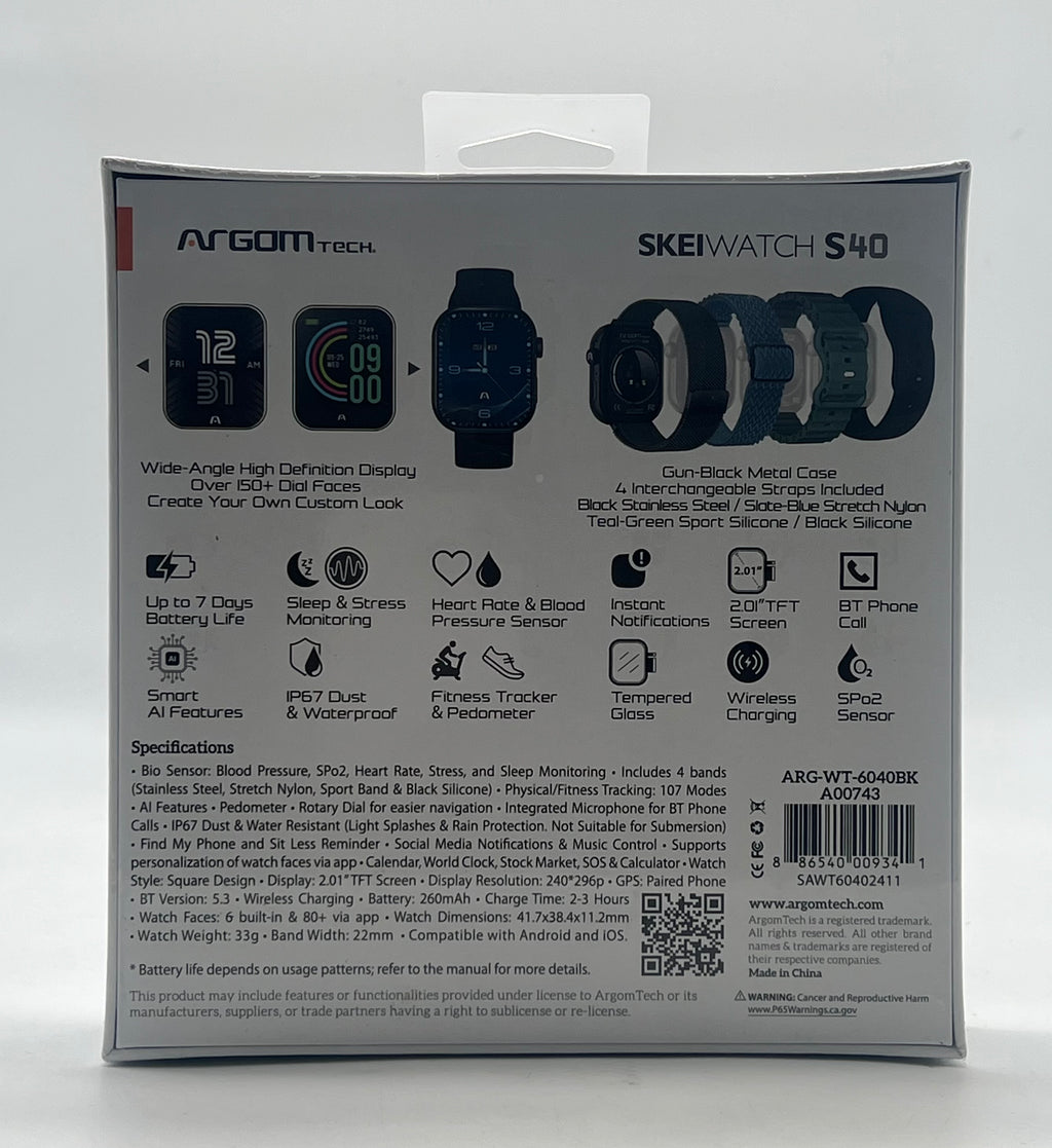 Argomtech Skeiwatch S40 Gun Black GPS Only - New In Box