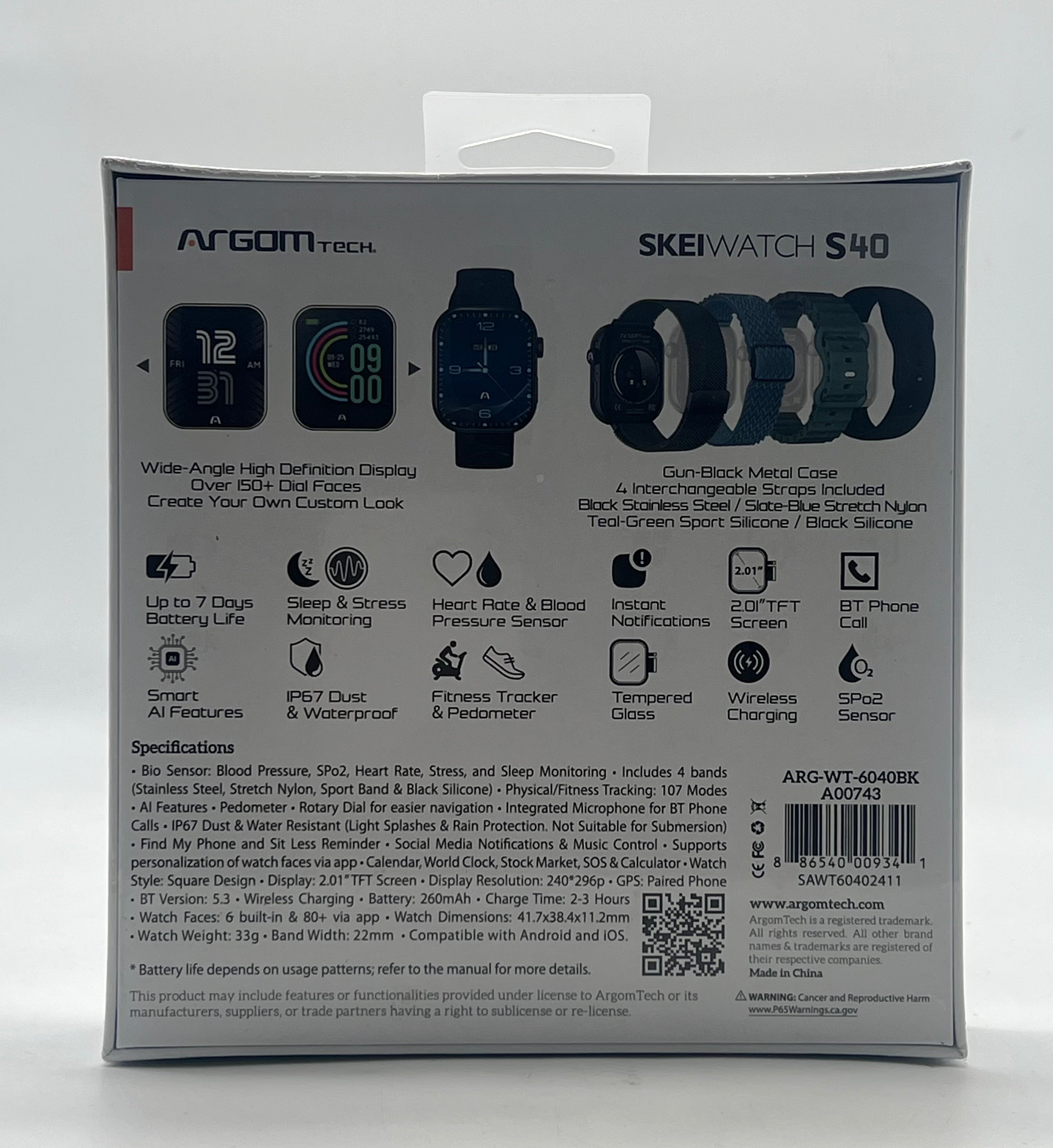 Argomtech Skeiwatch S40 Gun Black GPS Only - New In Box
