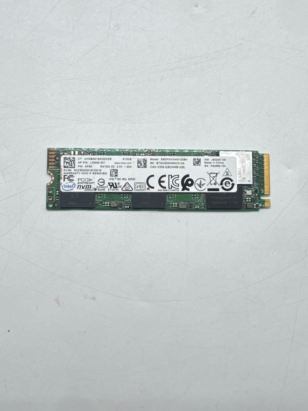 Intel SSDPEKNW512G8H 660p 512GB M.2 NVMe SSD Green - Used