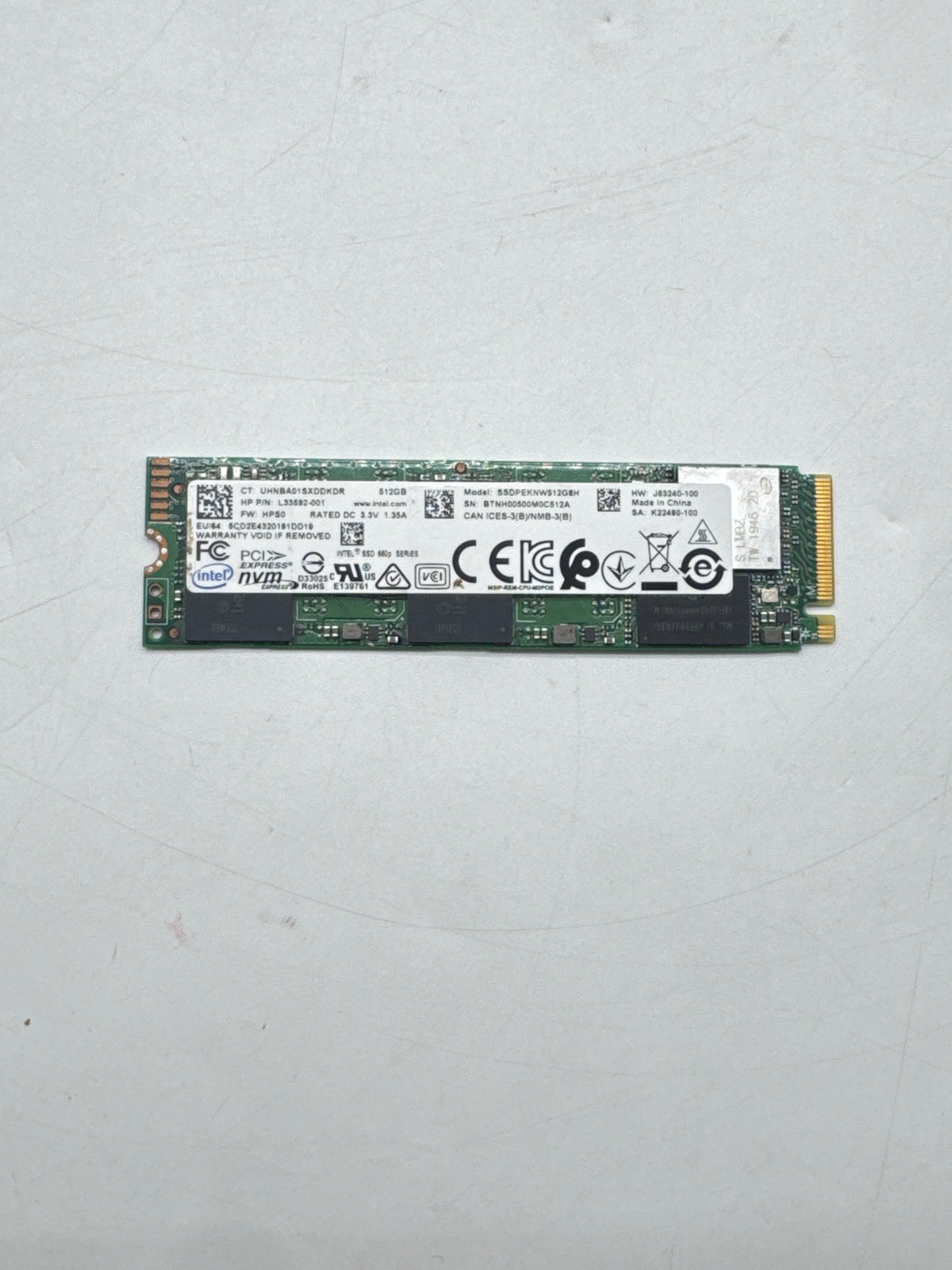 Intel SSDPEKNW512G8H 660p 512GB M.2 NVMe SSD Green - Used