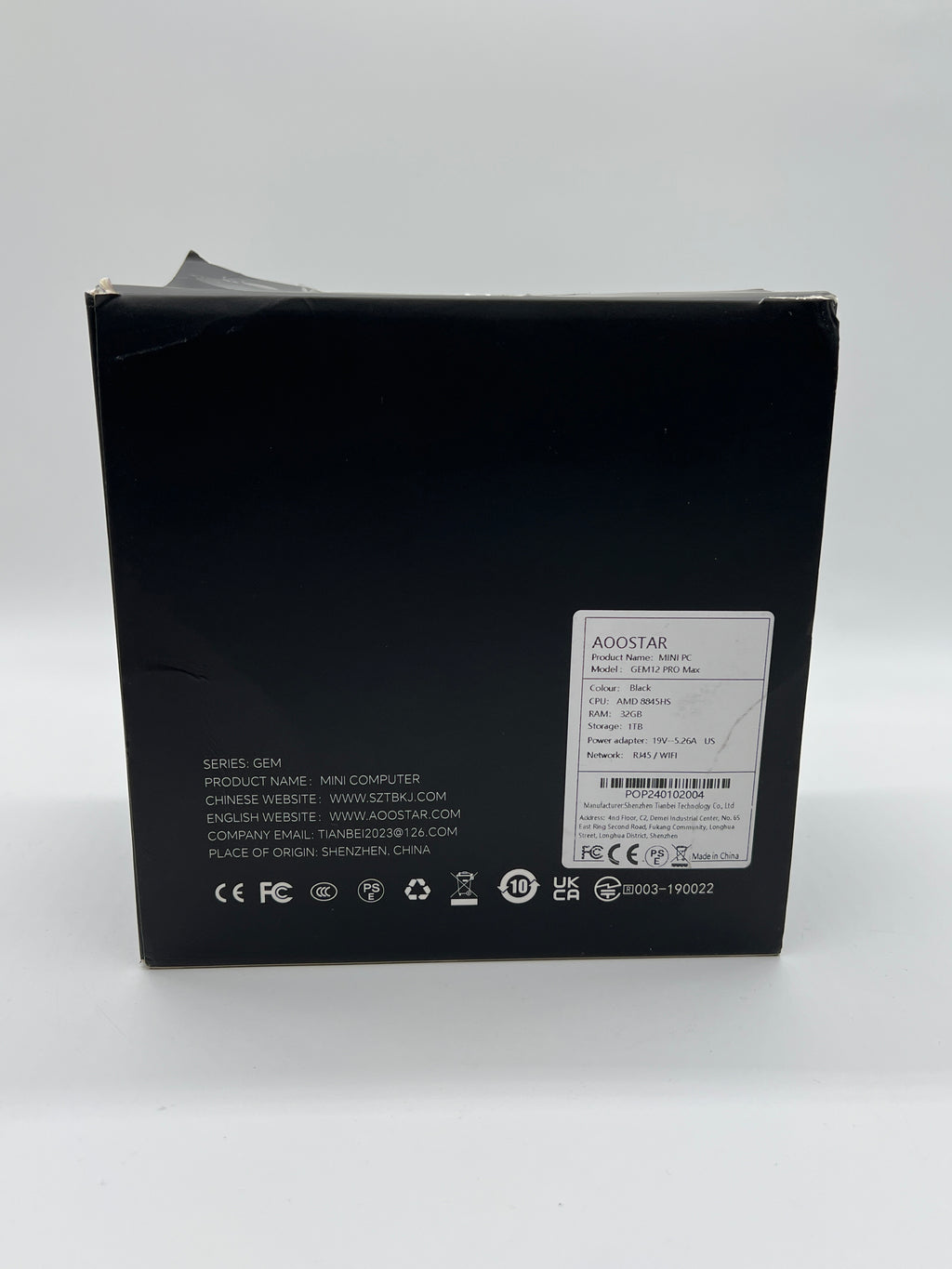 AOOSTAR GEM12 Pro Max Ryzen 7 8845HS 32GB RAM 1TB SSD Radeon 780M GPU