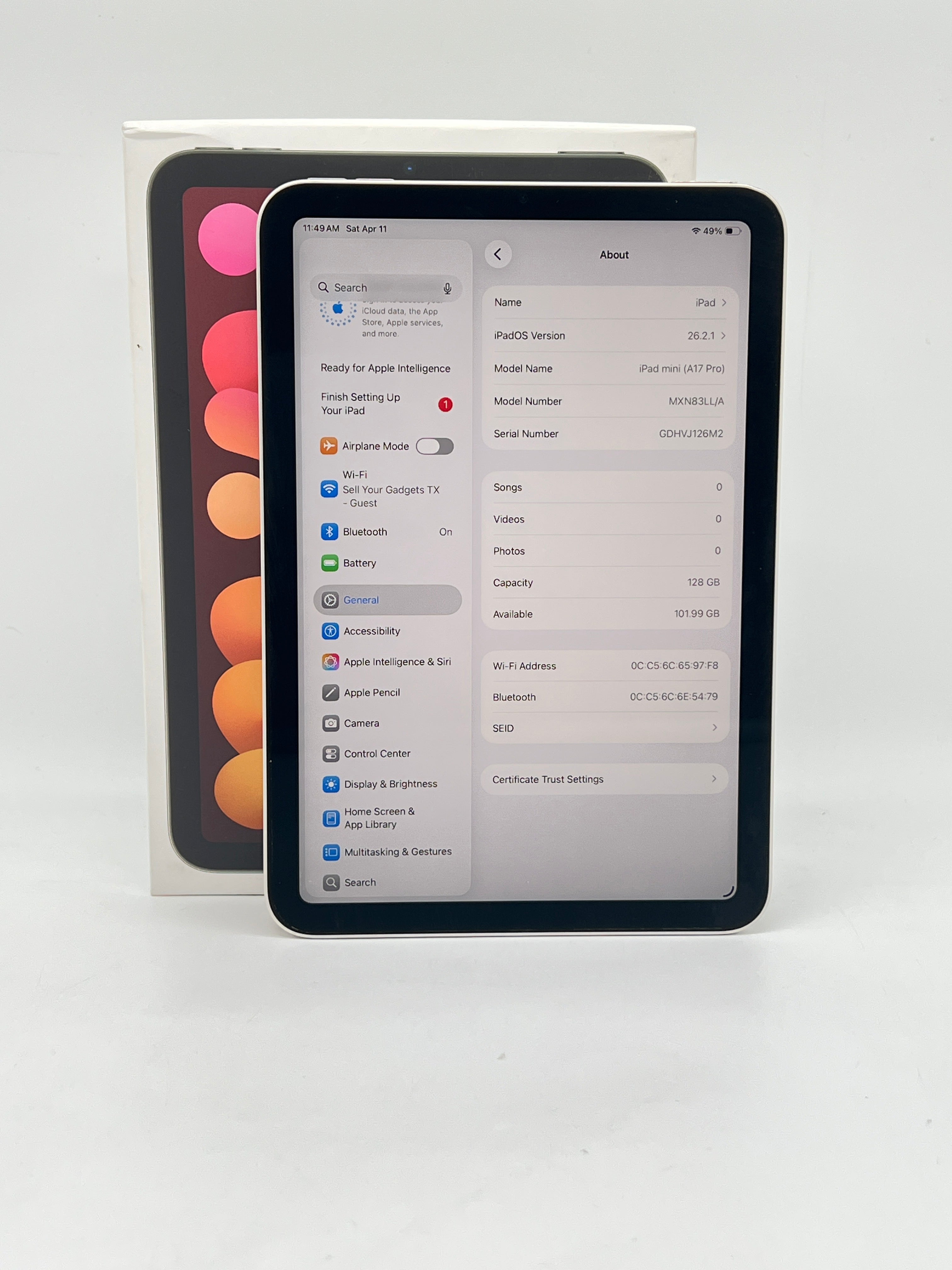 Apple iPad Mini A17 Pro A2993 128GB Wi-Fi - Used with Box