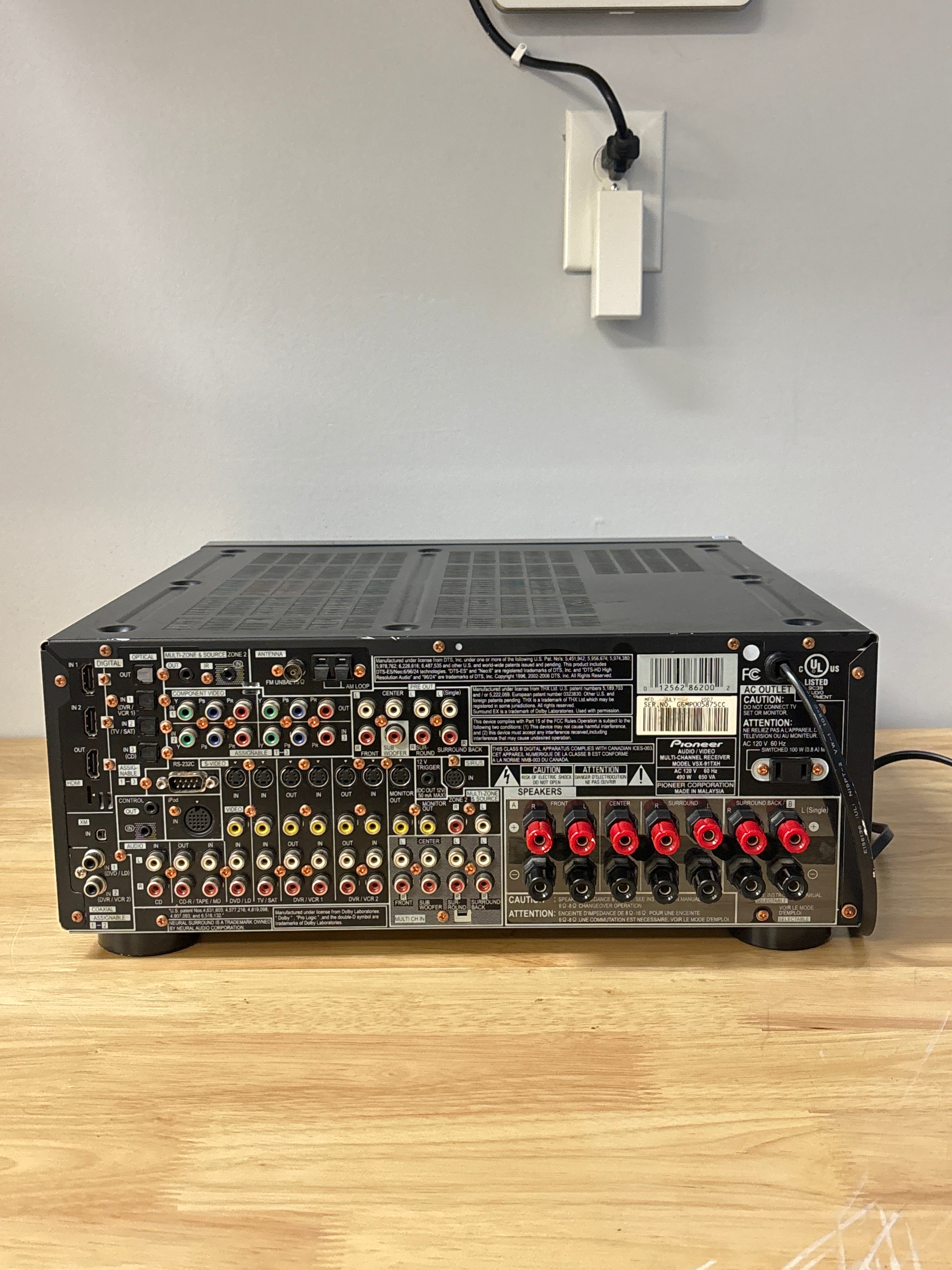 Pioneer VSX-91TXH A/V Receiver 7.1 Channel Black Used