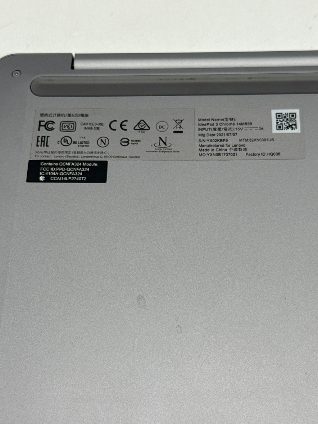 Lenovo IdeaPad 3 Chrome 14M836 MT8183 4GB RAM 64GB HDD - Used
