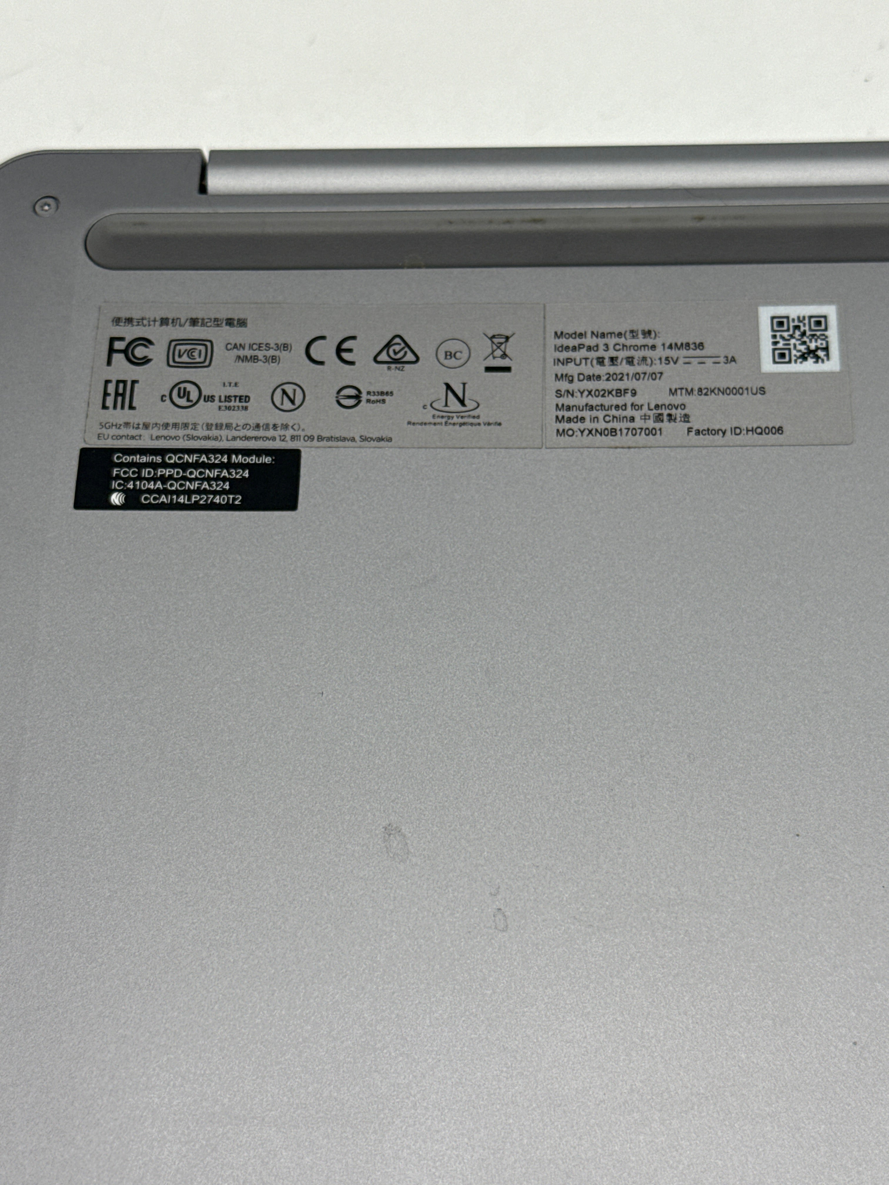 Lenovo IdeaPad 3 Chrome 14M836 MT8183 4GB RAM 64GB HDD - Used