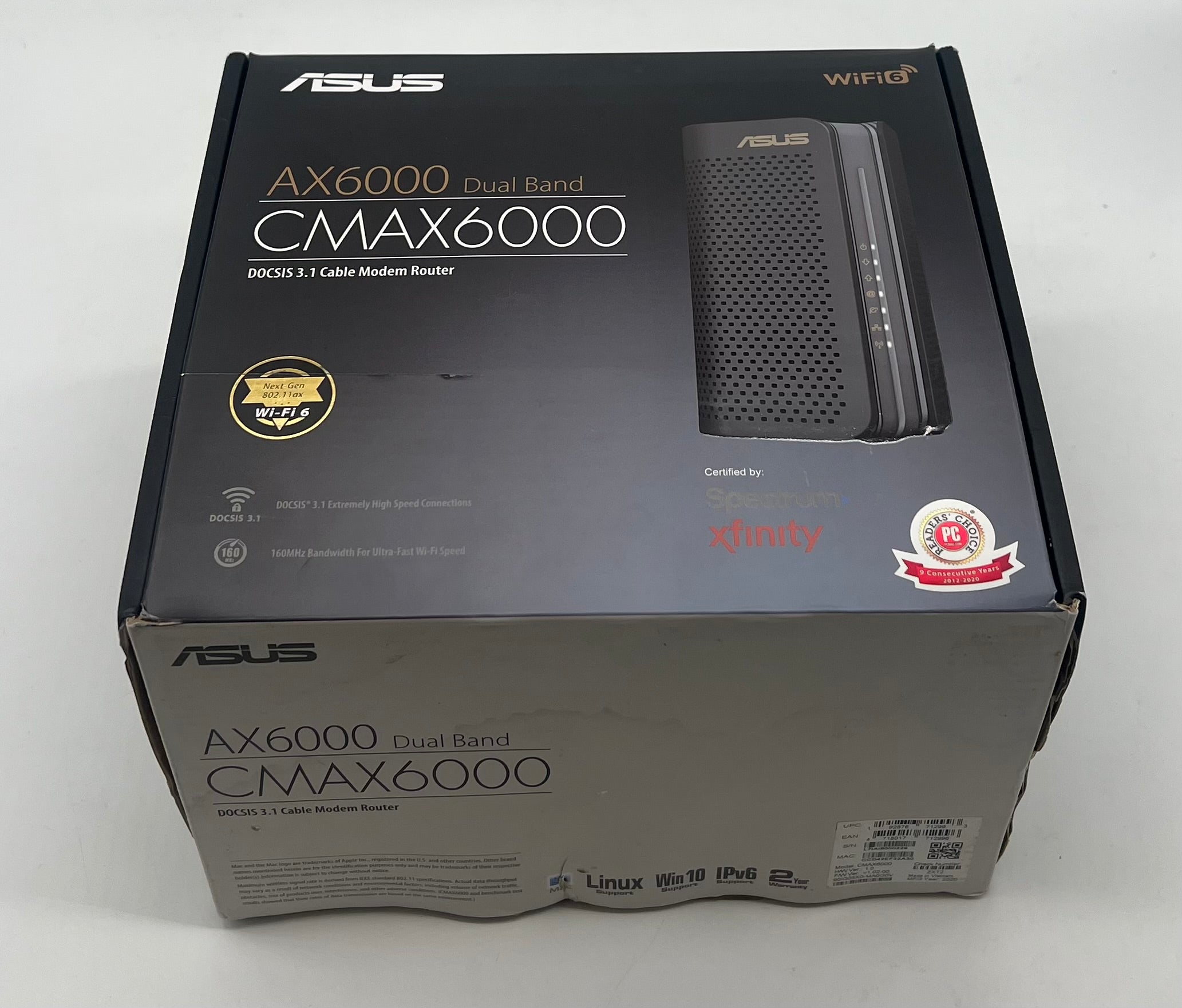 ASUS CMAX6000 WiFi 6 Cable Modem Wireless Router Gateway - Used With Box