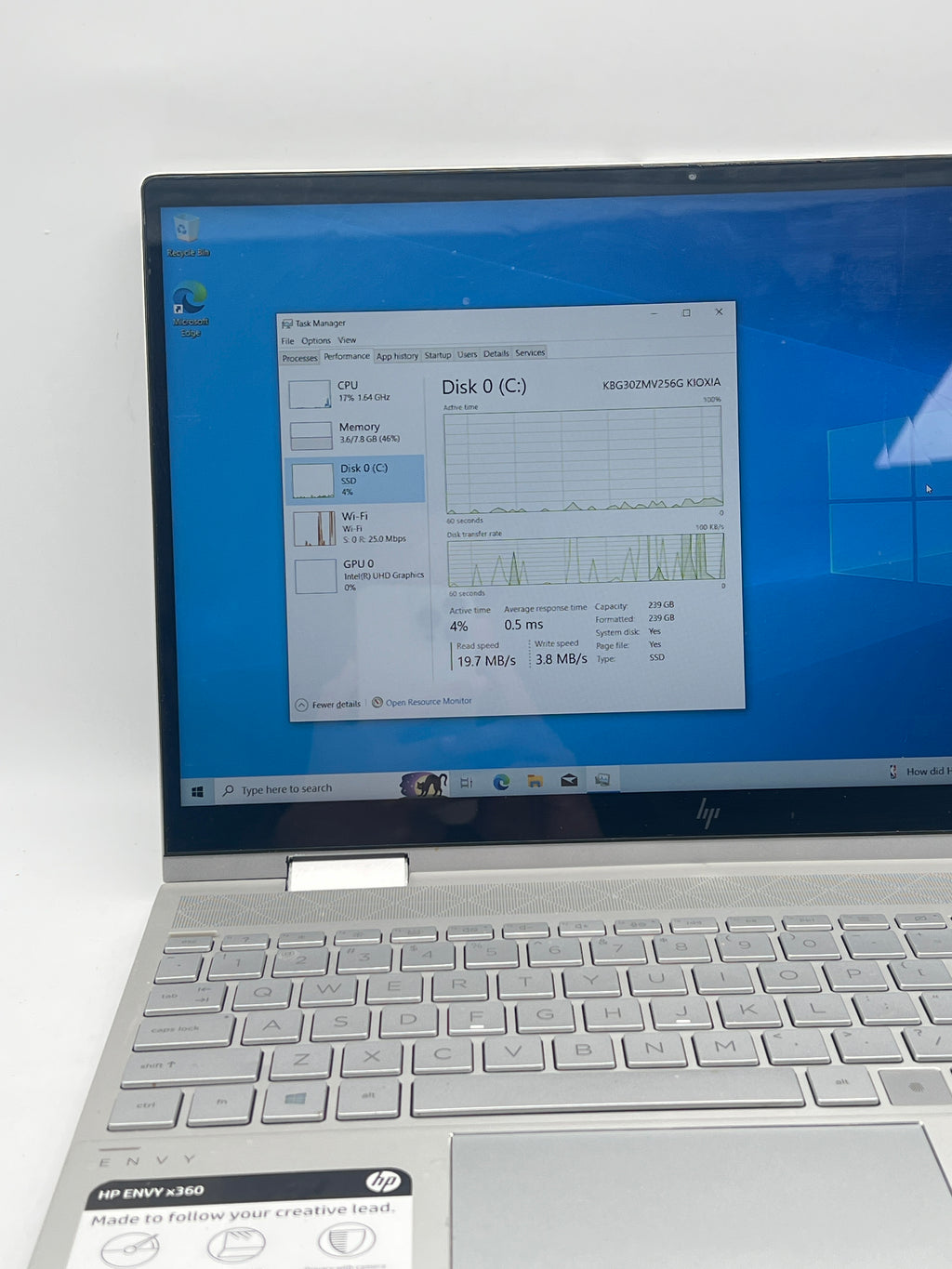 HP ENVY x360 15m-ed0xxx  i5 1035G1 8GB RAM 256GB SSD - For Parts (Cracked Screen)