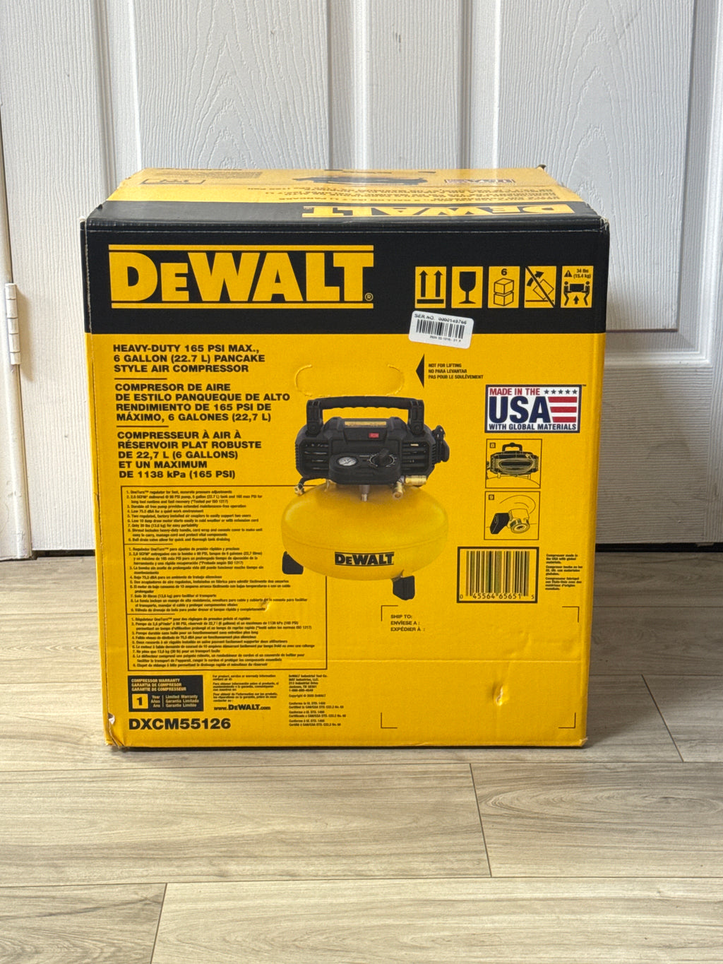 DeWalt DXCM55126 5.5 Gallon Portable Air Compressor - New